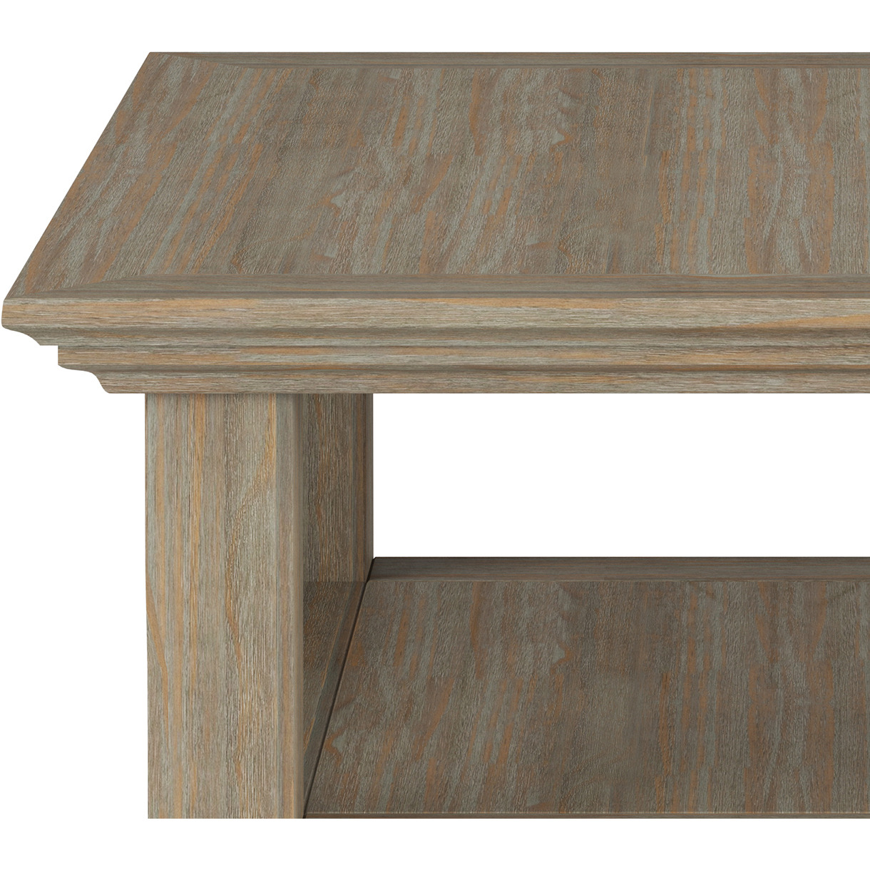 Acadian SOLID WOOD End Table in Distressed Grey