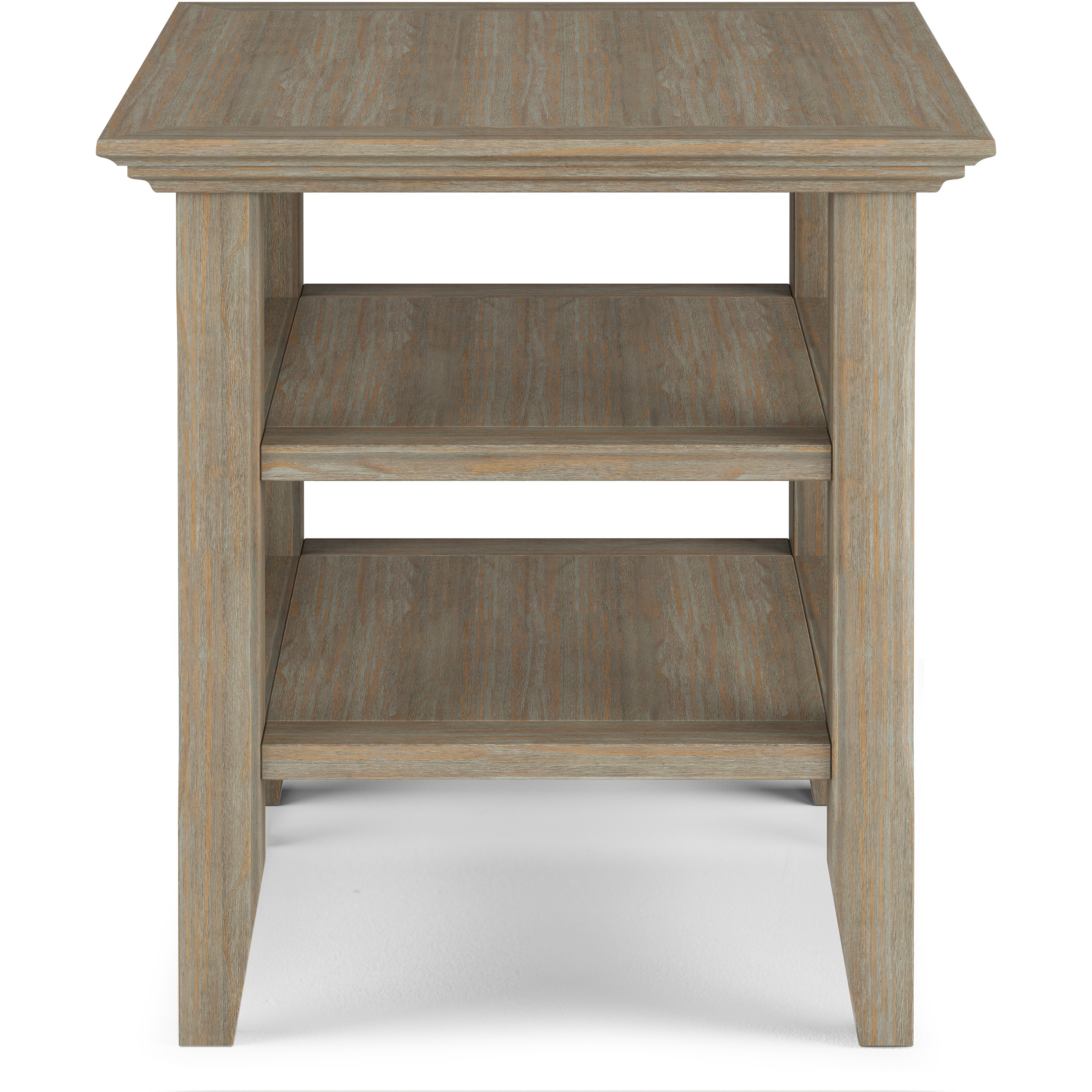 Acadian SOLID WOOD End Table in Distressed Grey