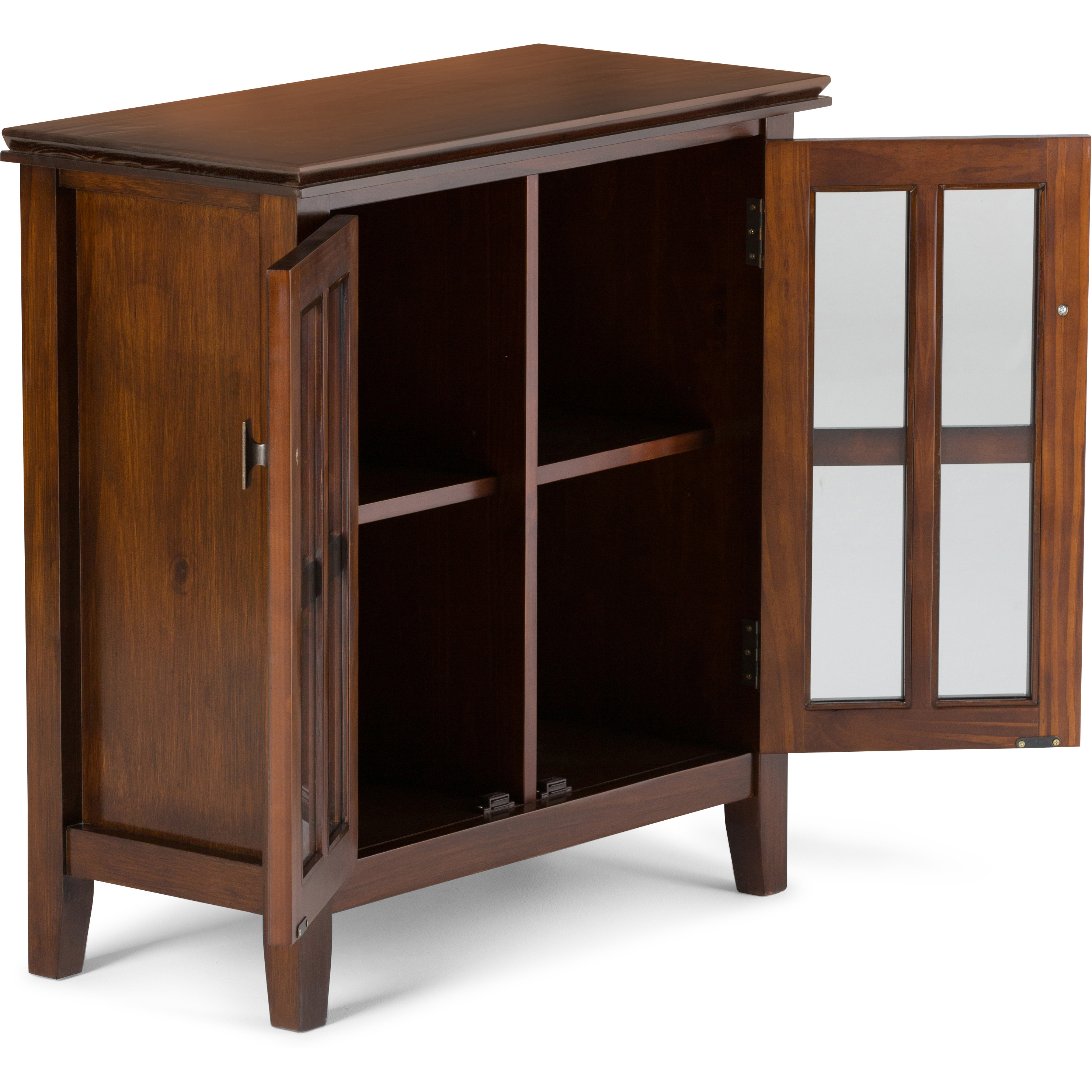 Artisan SOLID WOOD 30 inch Wide Transitional Low Storage Cabinet in Russet Brown