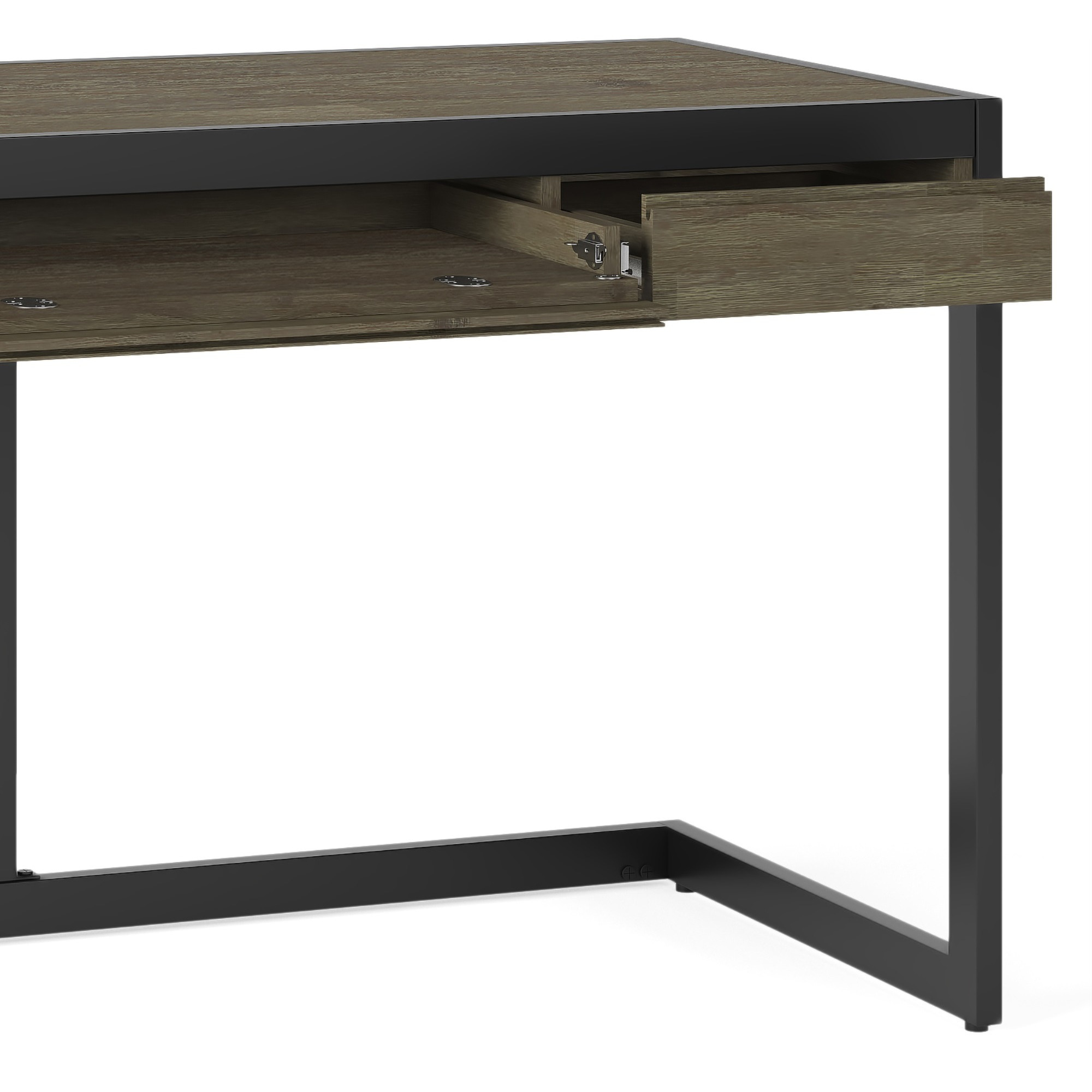 Erina SOLID ACACIA WOOD Industrial 60 inch Wide Writing Office Desk in Distressed Grey