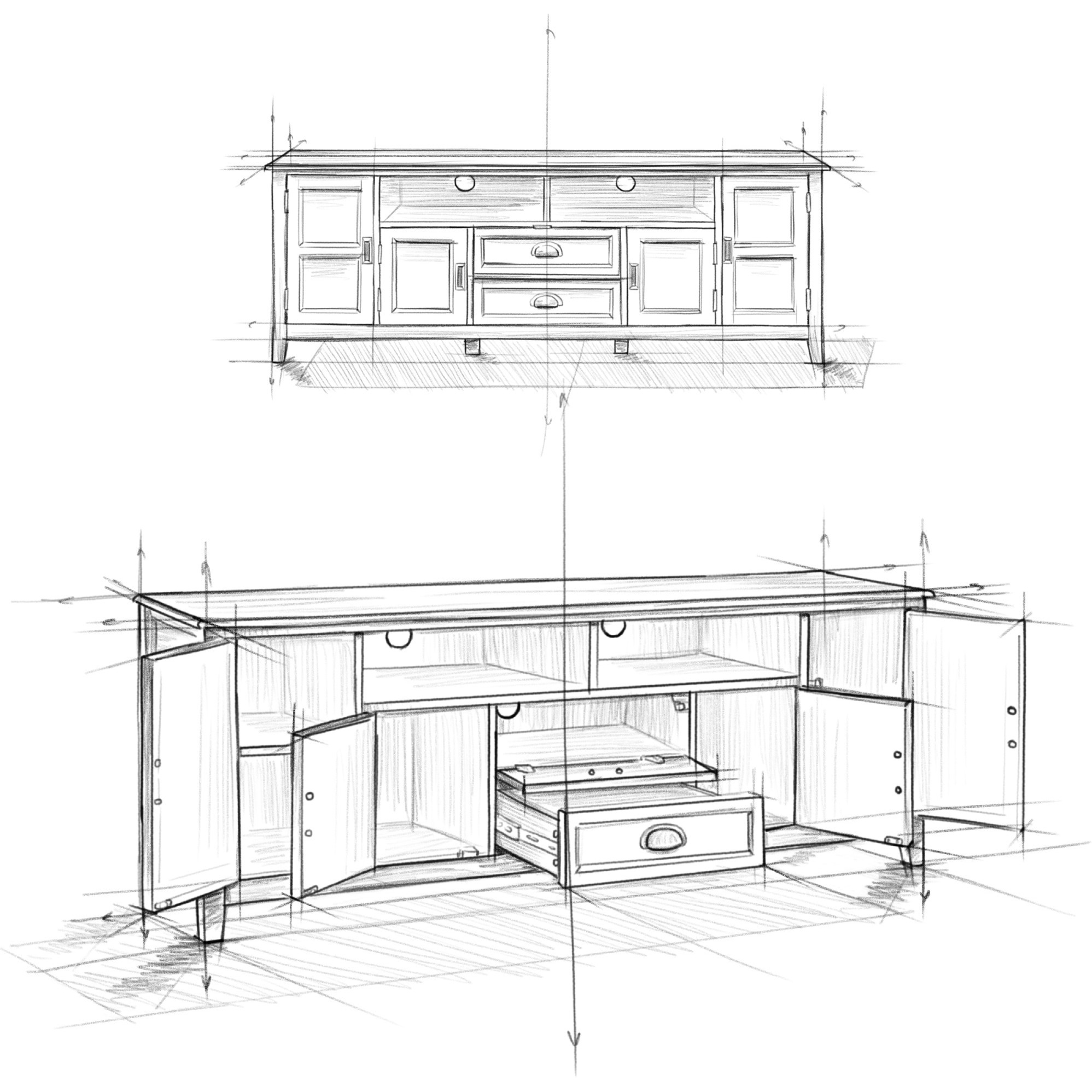 Burlington SOLID WOOD 72 inch Wide Transitional TV Media Stand in Mahogany Brown For TVs up to 80 inches