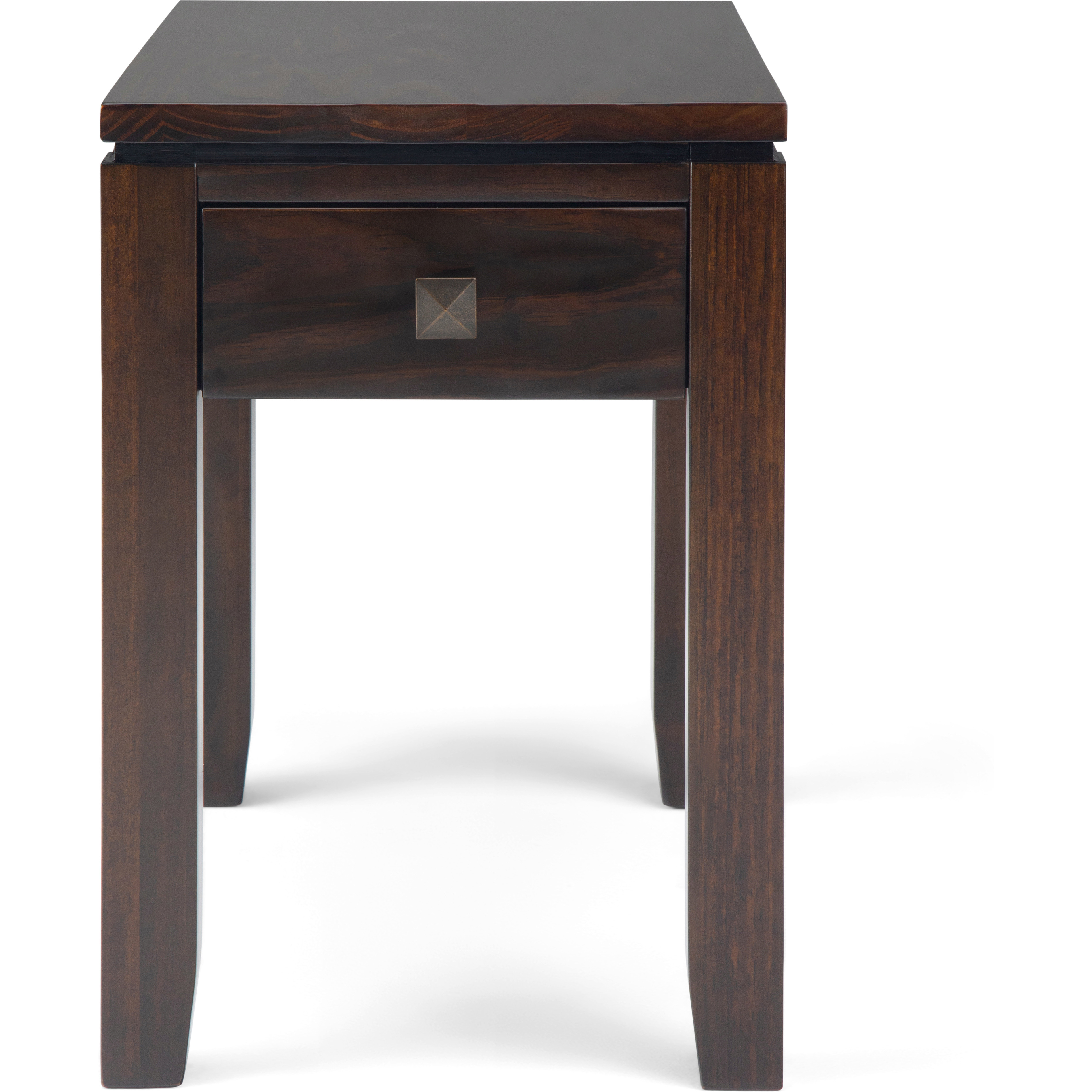 Cosmopolitan Solid Wood 14 inch Wide Rectangle Contemporary Narrow Side Table in Mahogany Brown