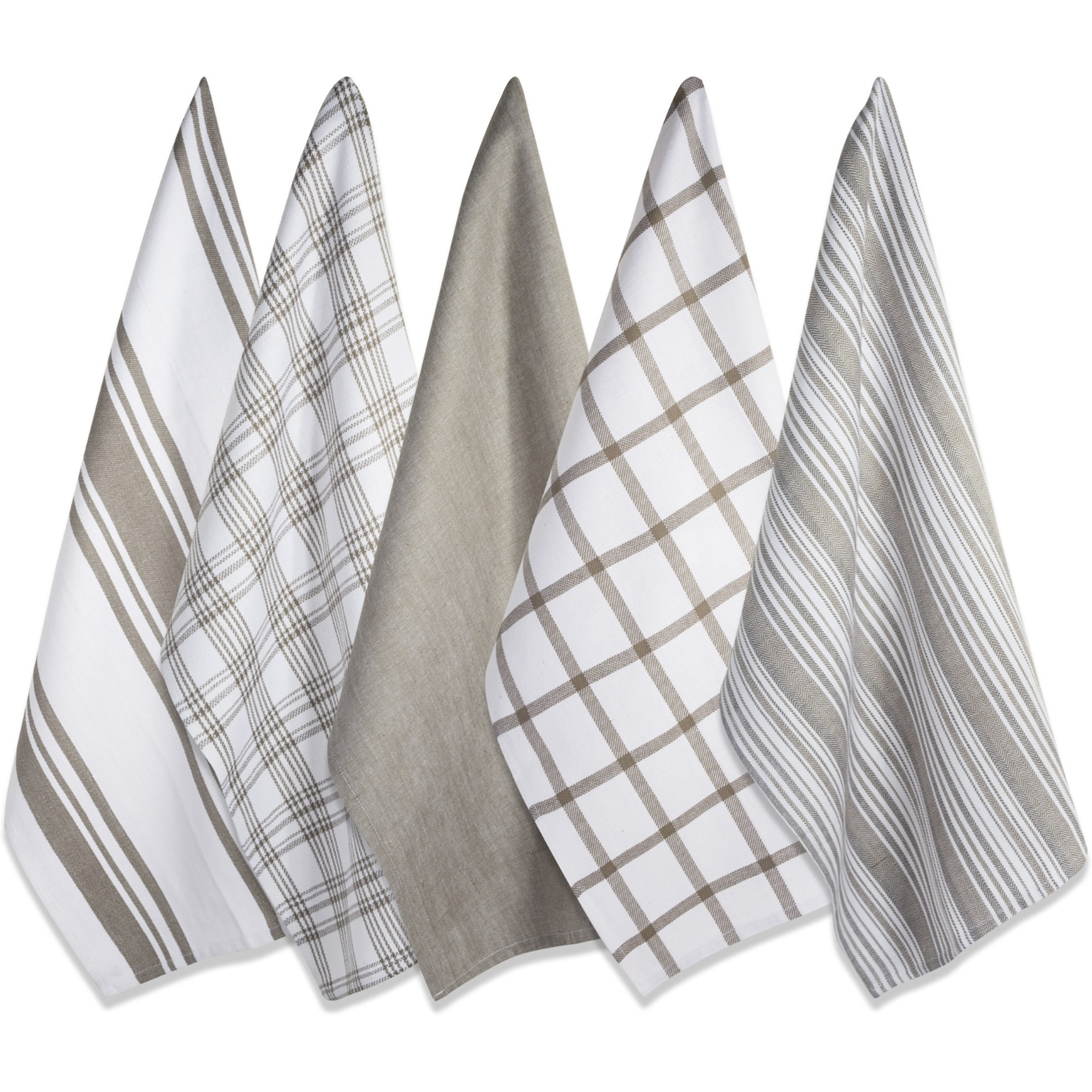 DII Assorted Brown Woven Dishtowel (Set of 5)