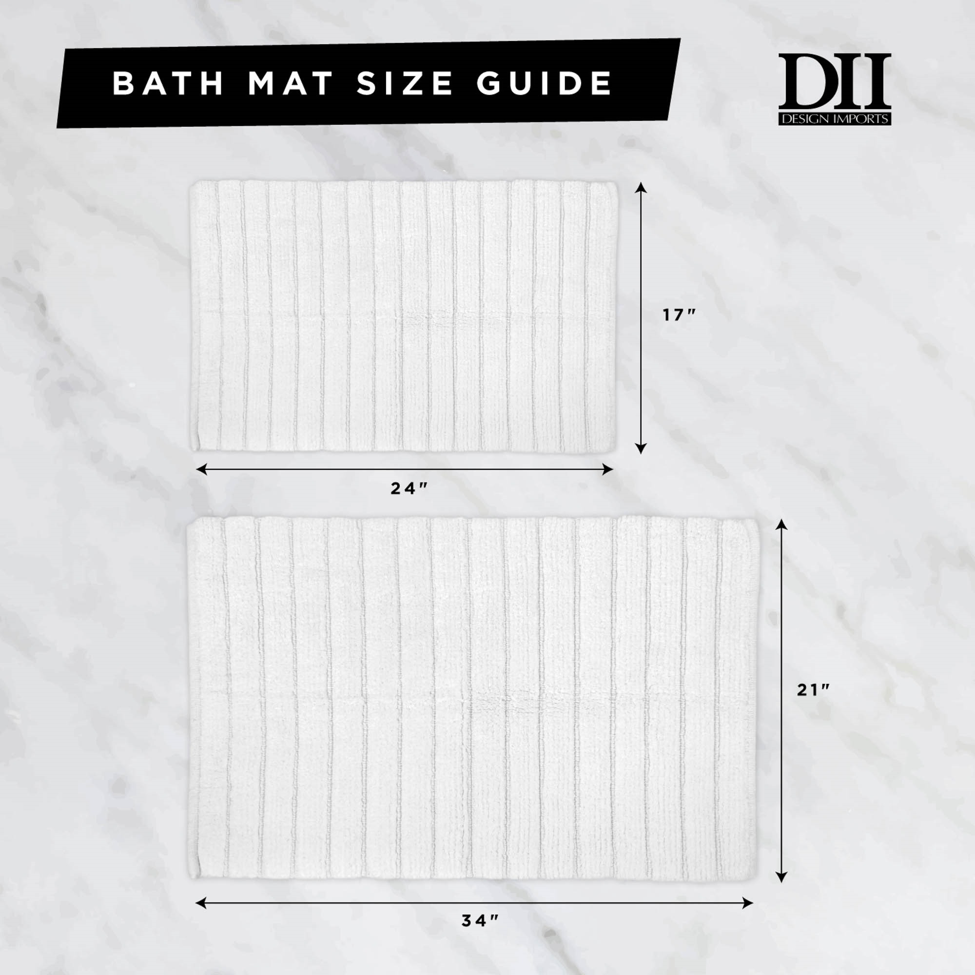 DII Navy Damask Jacquard Bordered Bath Mat