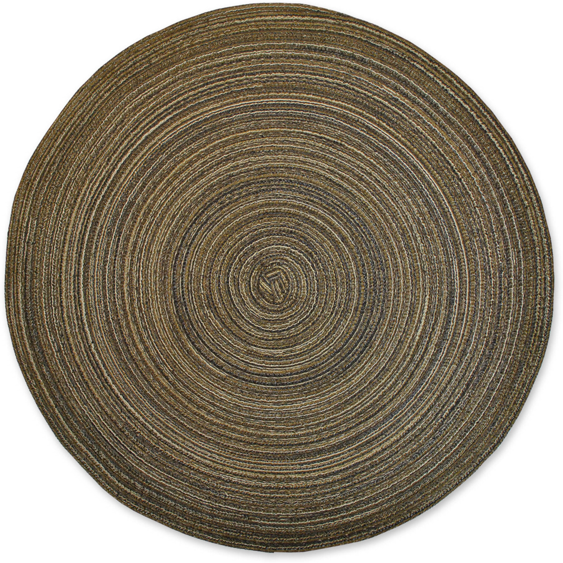 DII Variegated Brown Round Polypropylene Woven Placemat (Set of 6)