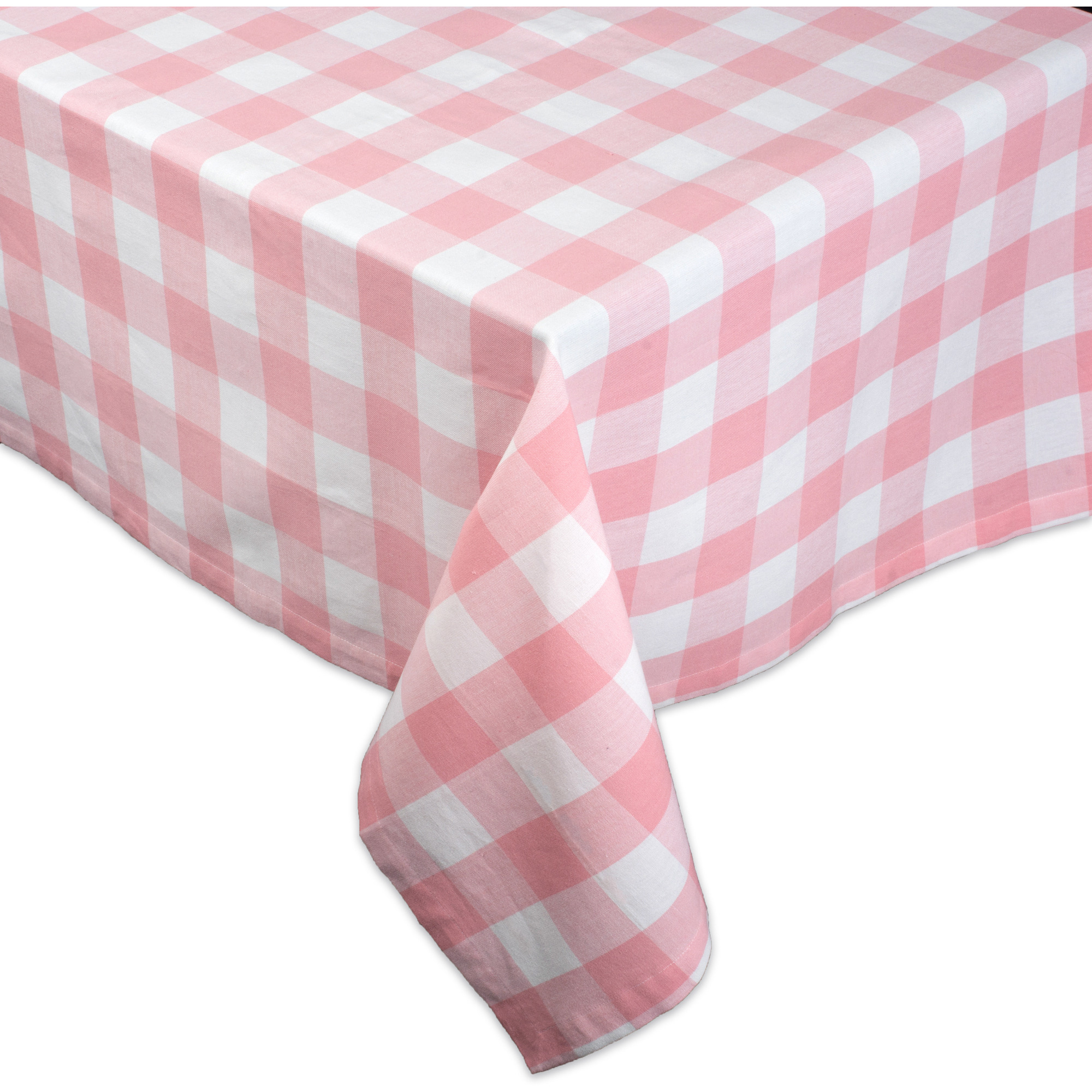 DII Pink Buffalo Check Tablecloth