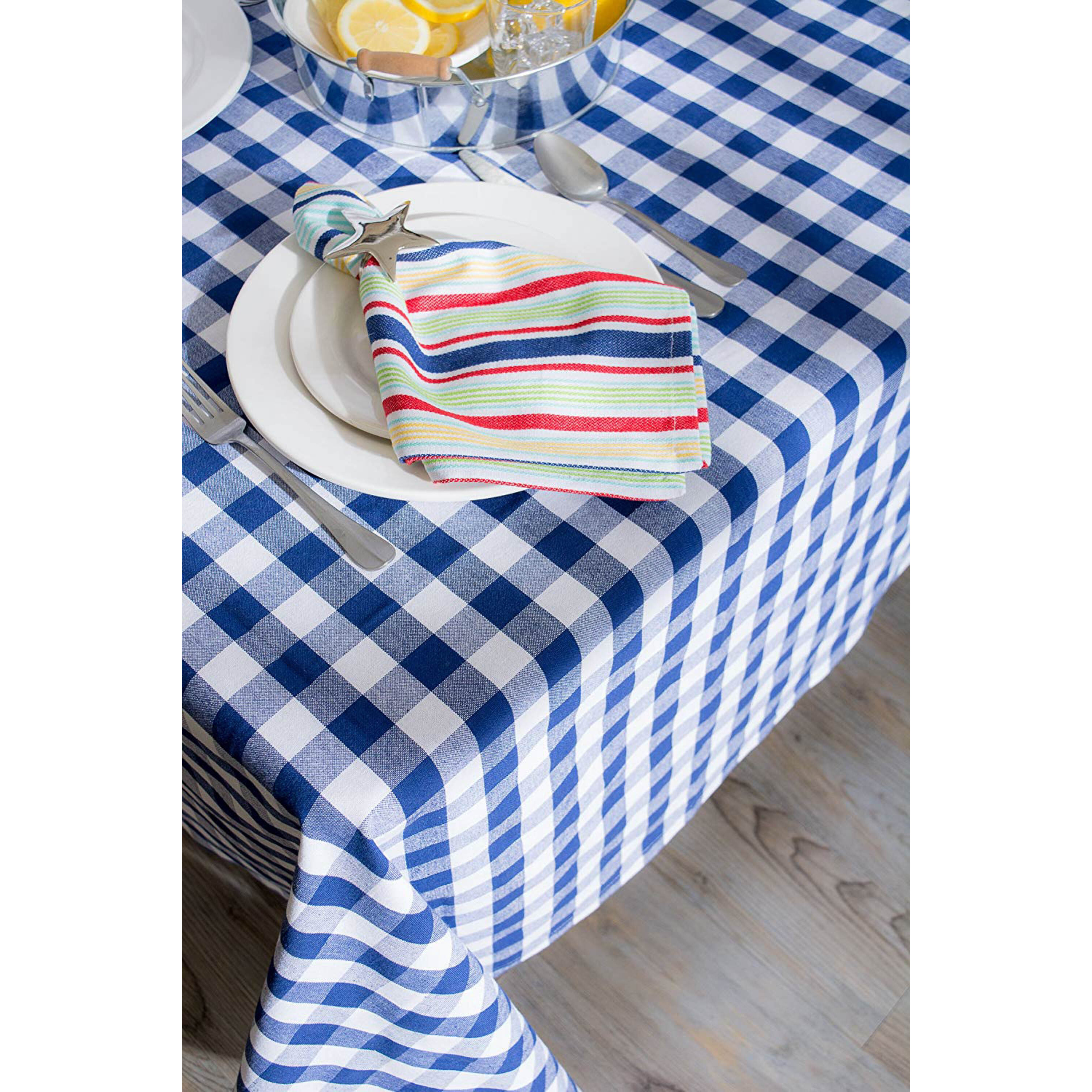DII Navy/White Checkers Tablecloth