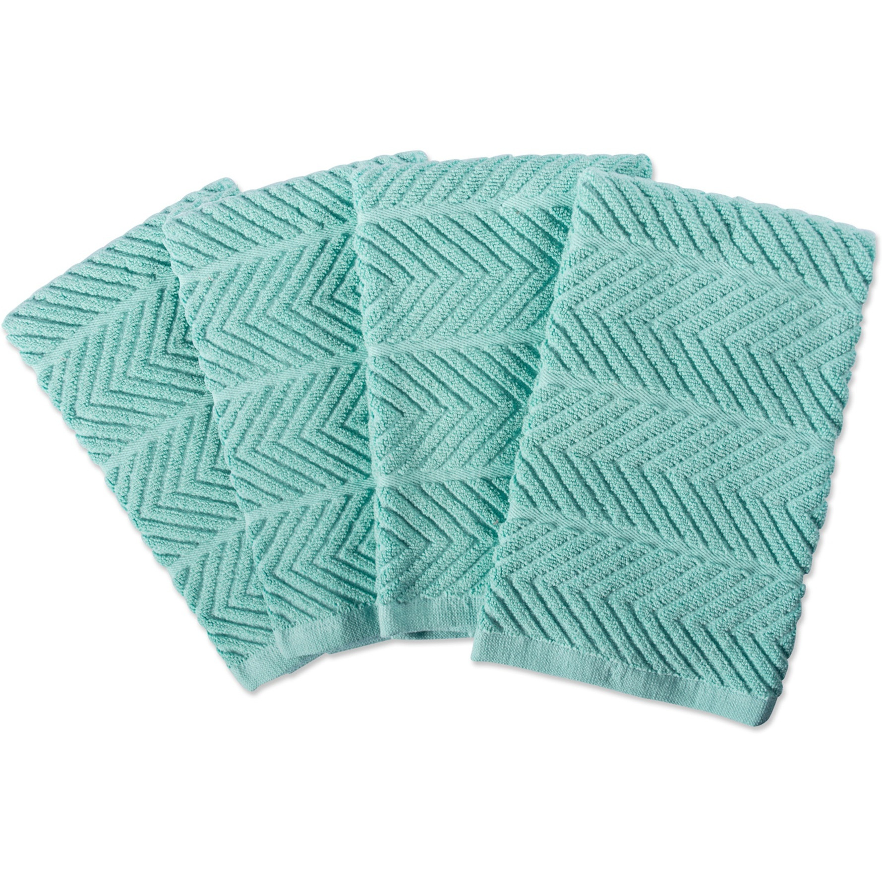 DII Aqua Chevron Luxury Barmop (Set of 4)