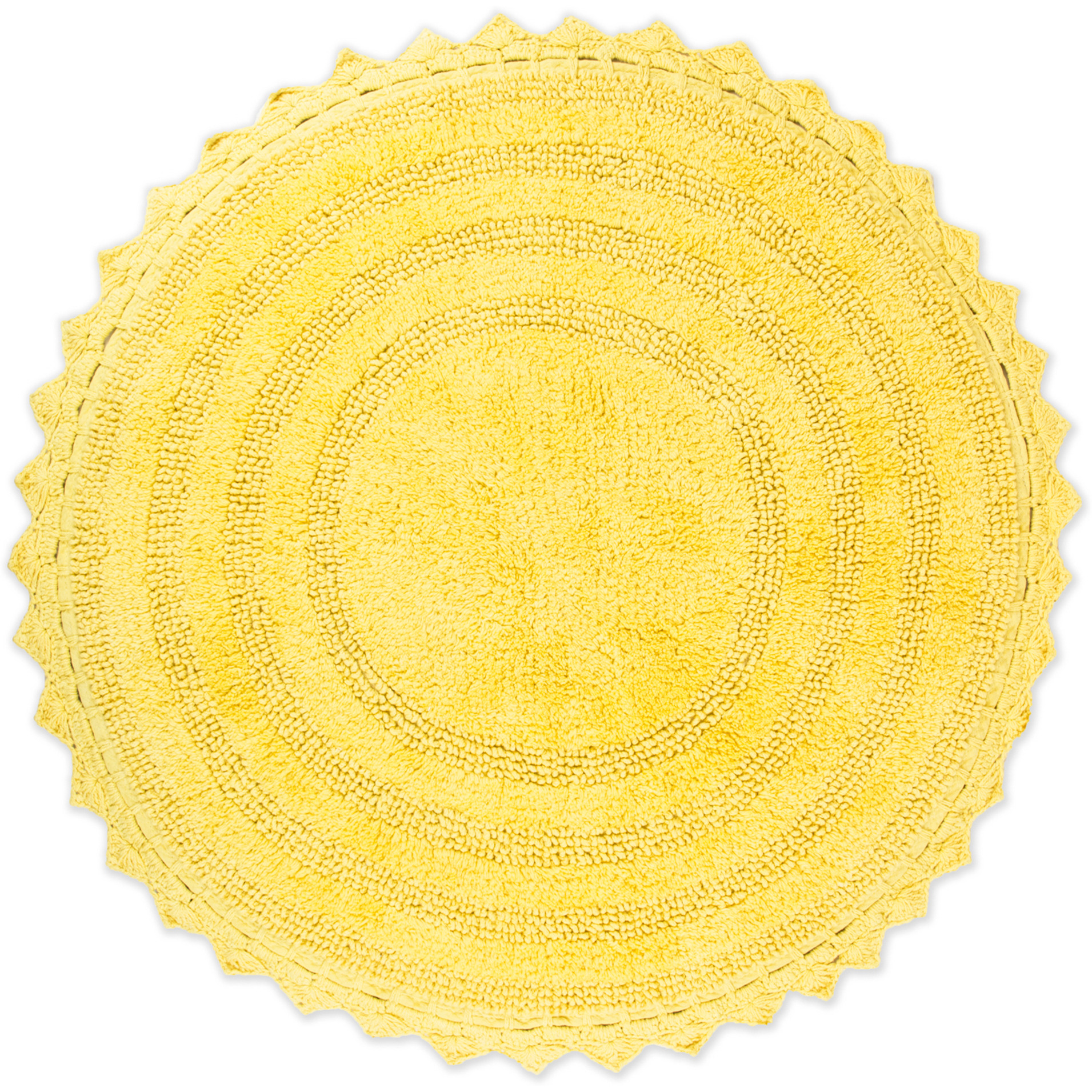 DII Yellow Round Crochet Bath Mat