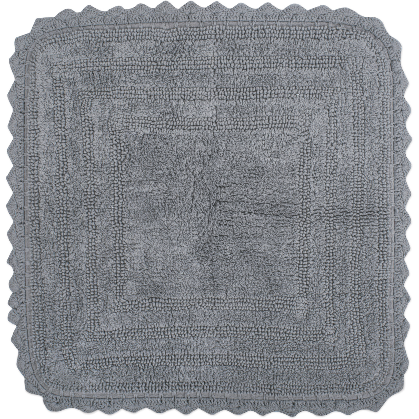 DII Gray Square Crochet Bath Mat