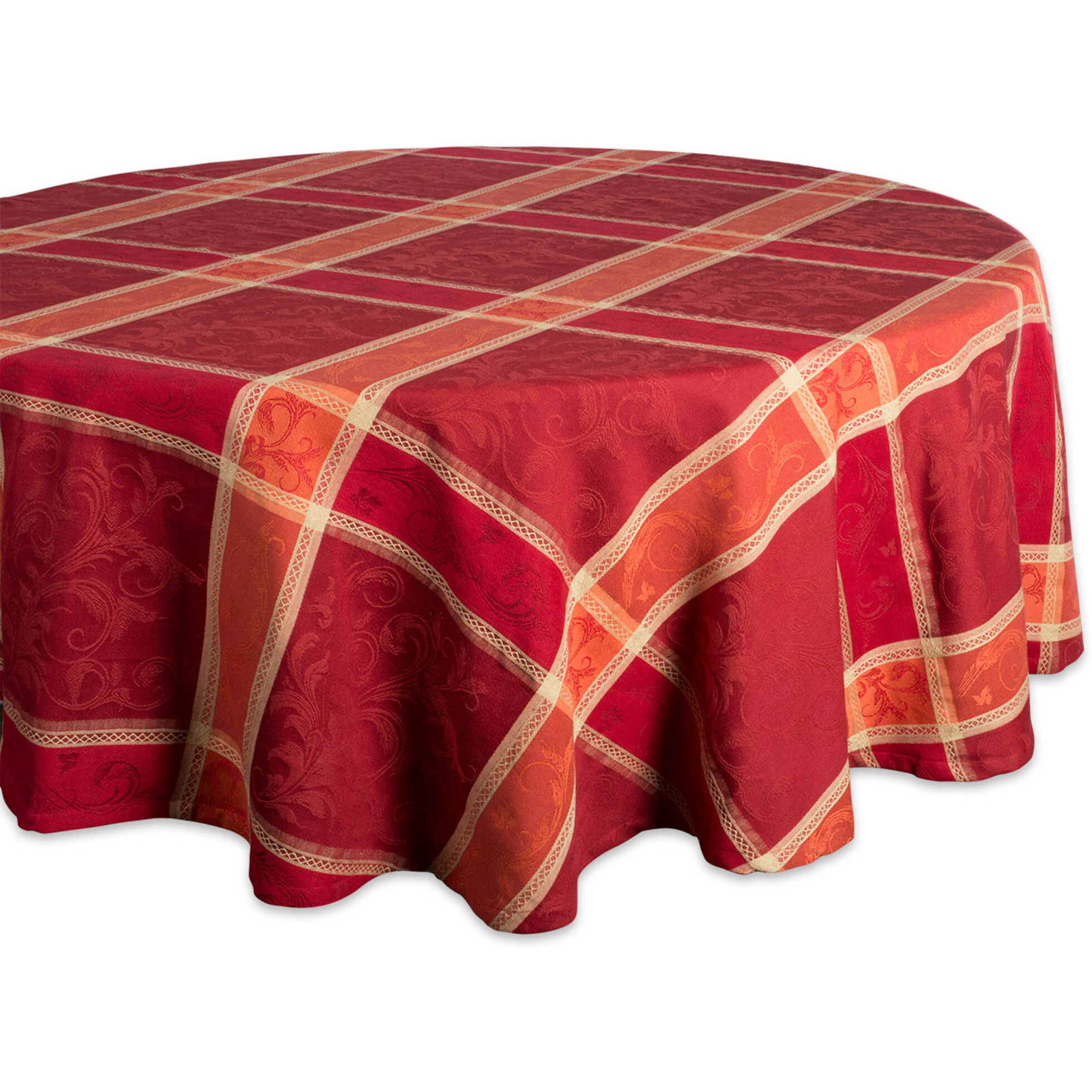 DII Harvest Wheat Jacquard Tablecloth 70 Round