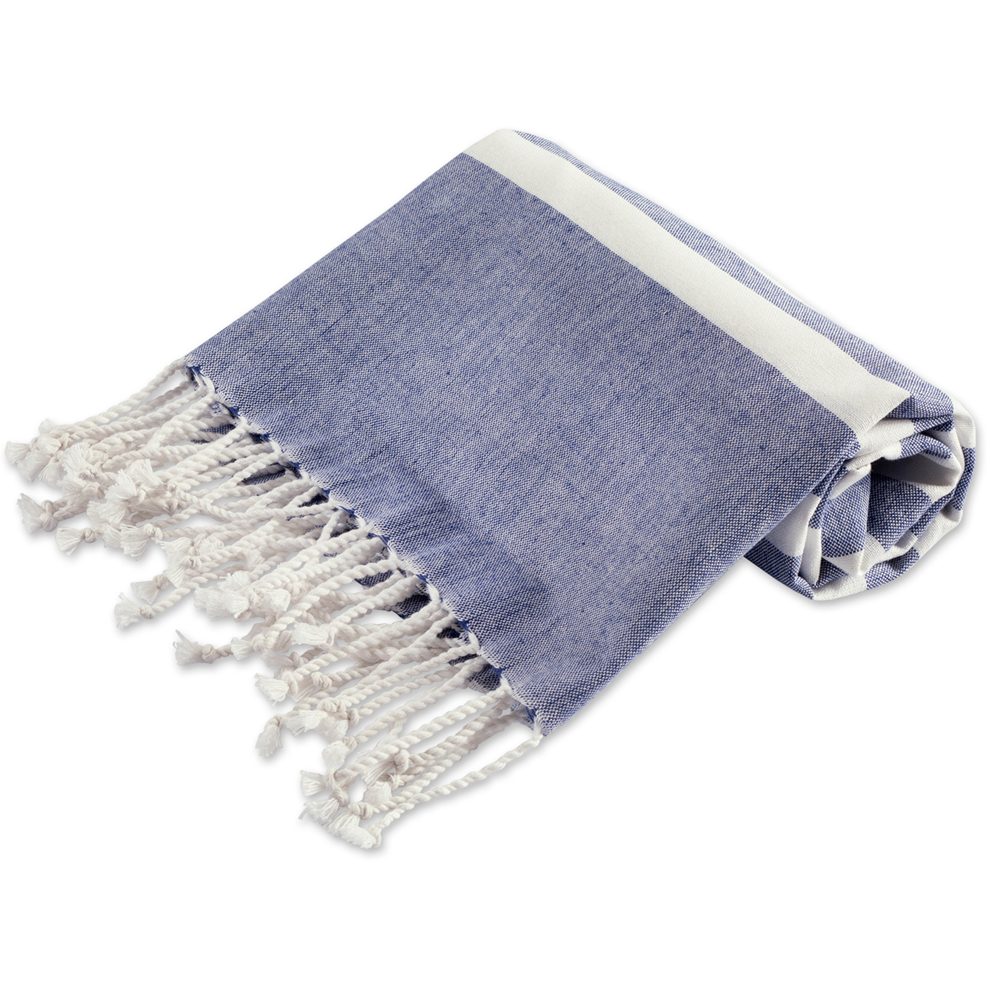 DII Nautical Blue 1 Inch Stripe Fouta Towel