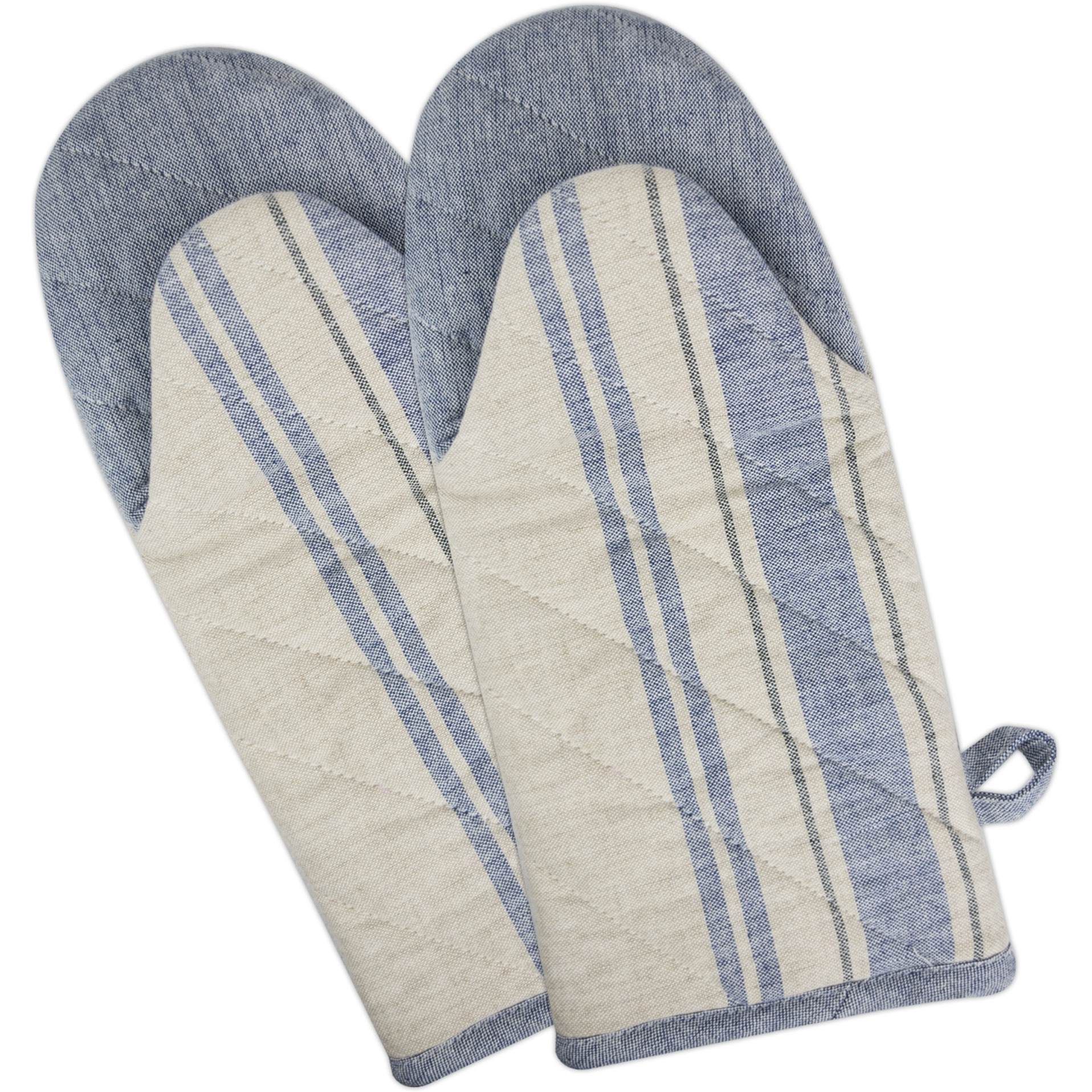 DII Nautical Blue French Stripe Oven Mitt (Set of 2)