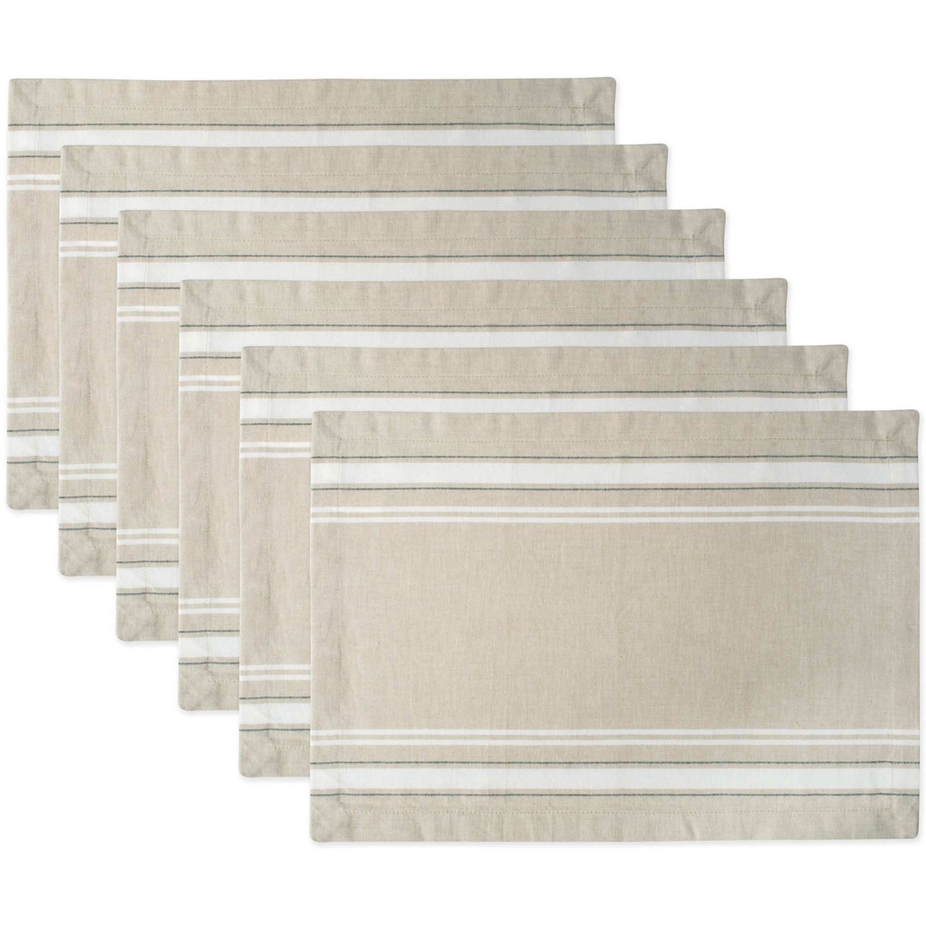DII White French Stripe Placemat (Set of 6)
