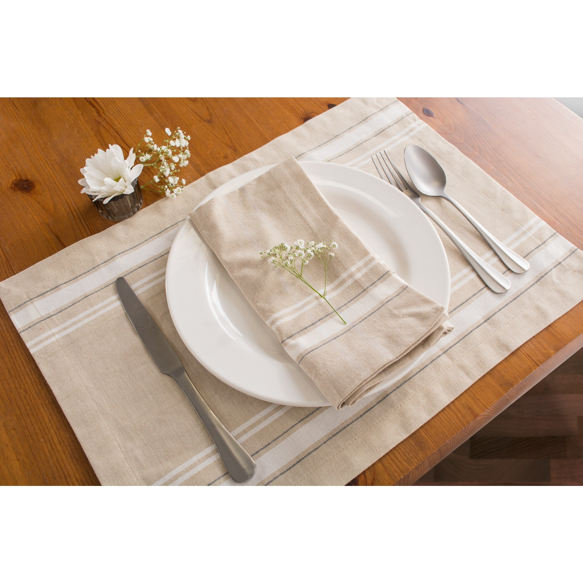 DII White French Stripe Placemat (Set of 6)
