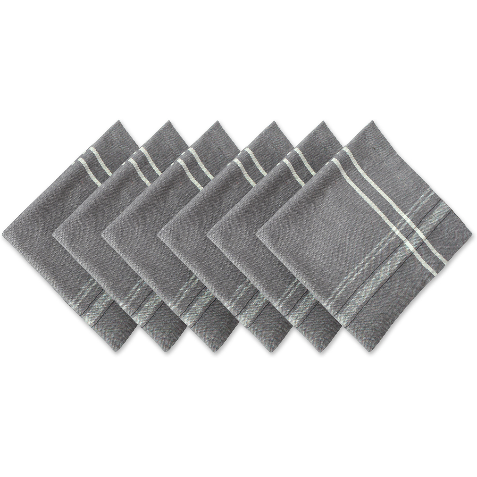 DII Gray Chambray French Stripe Napkin (Set of 6)