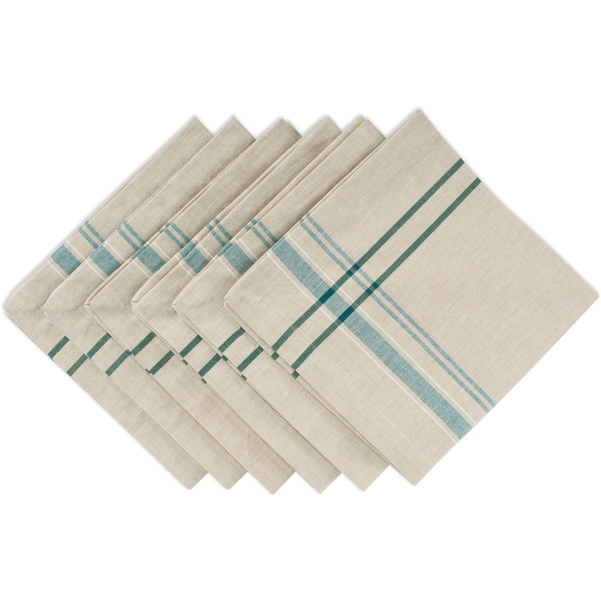 DII Teal French Stripe Napkin (Set of 6)