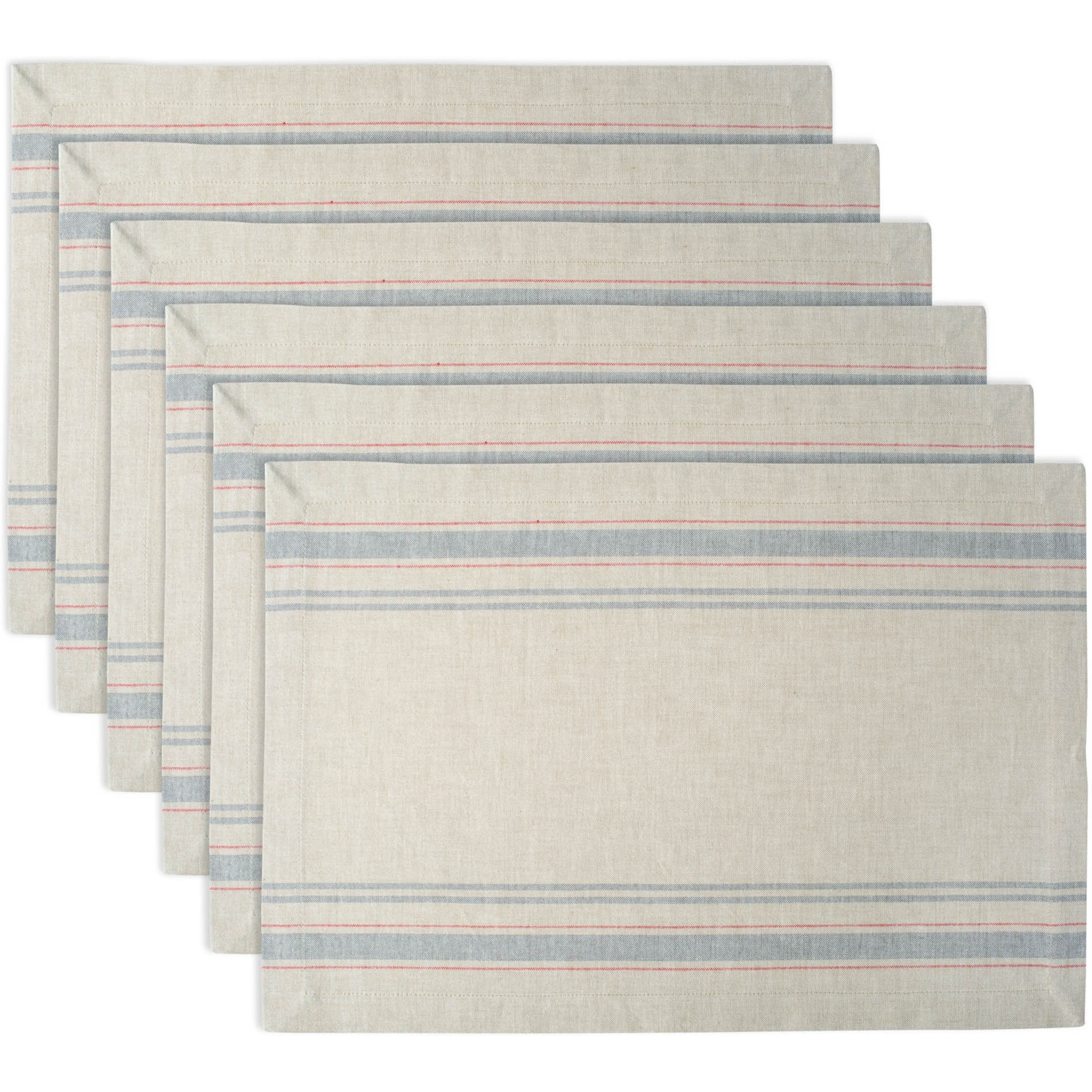 DII Gray French Stripe Placemat (Set of 6)