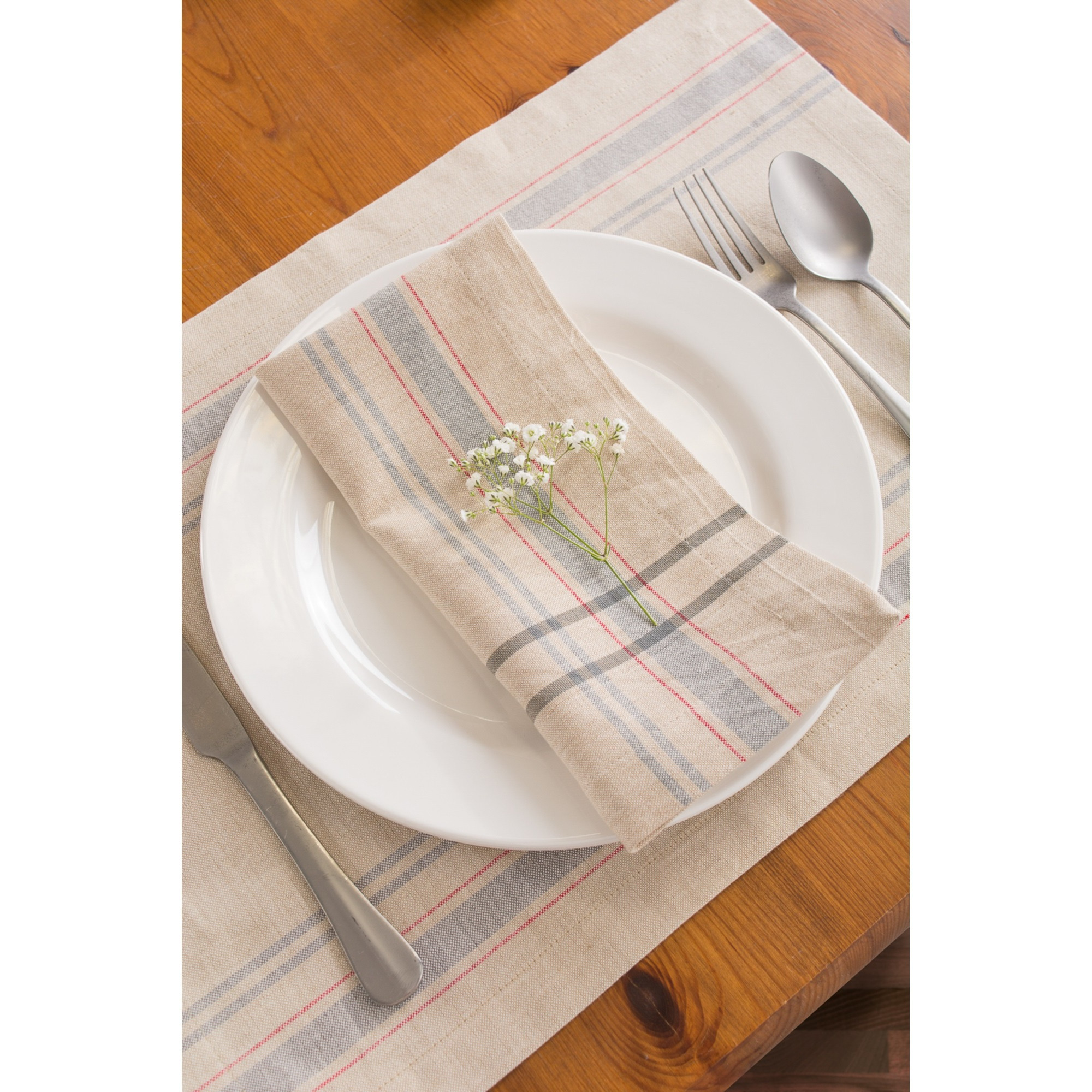 DII Gray French Stripe Placemat (Set of 6)