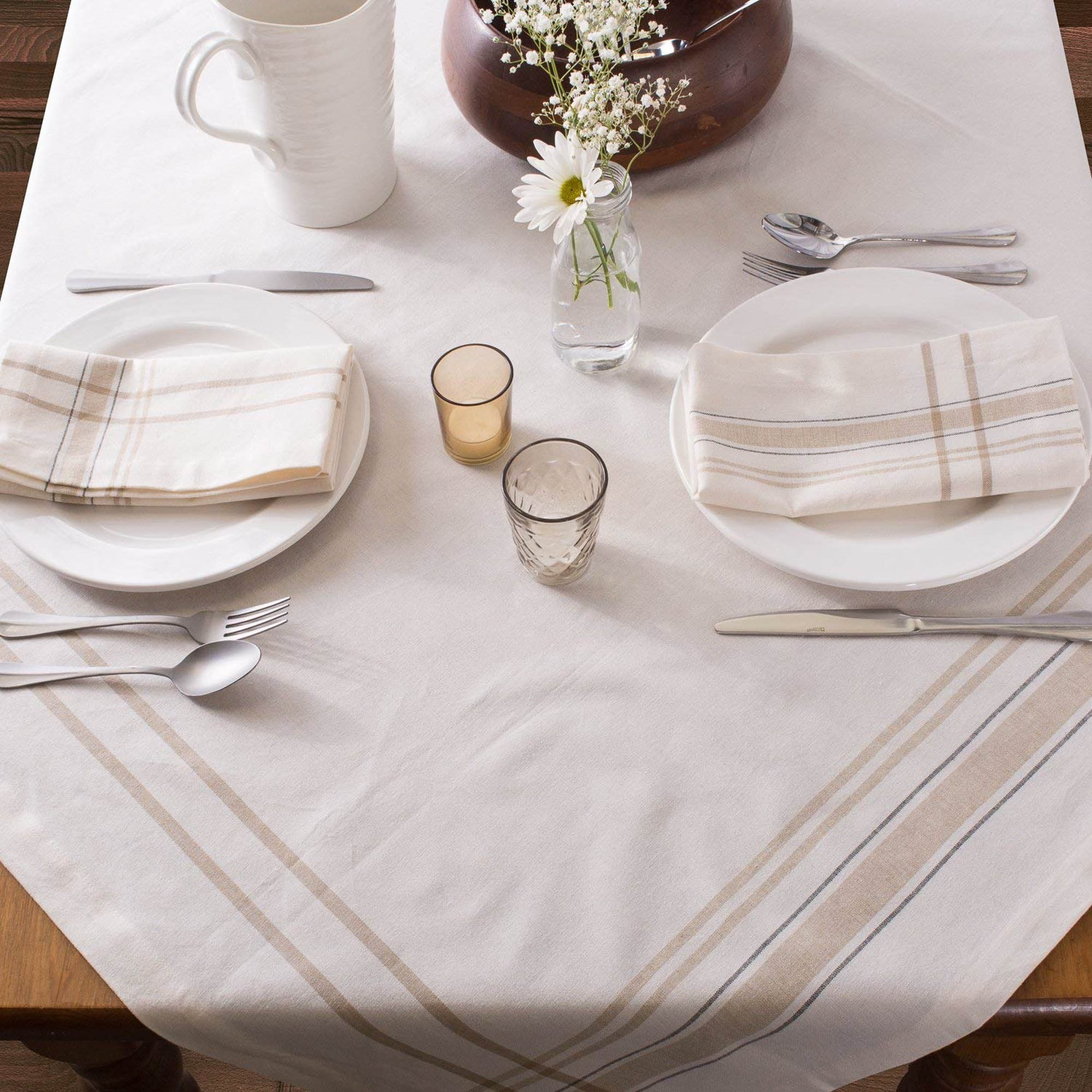 DII White Chambray French Stripe Napkin (Set of 6)