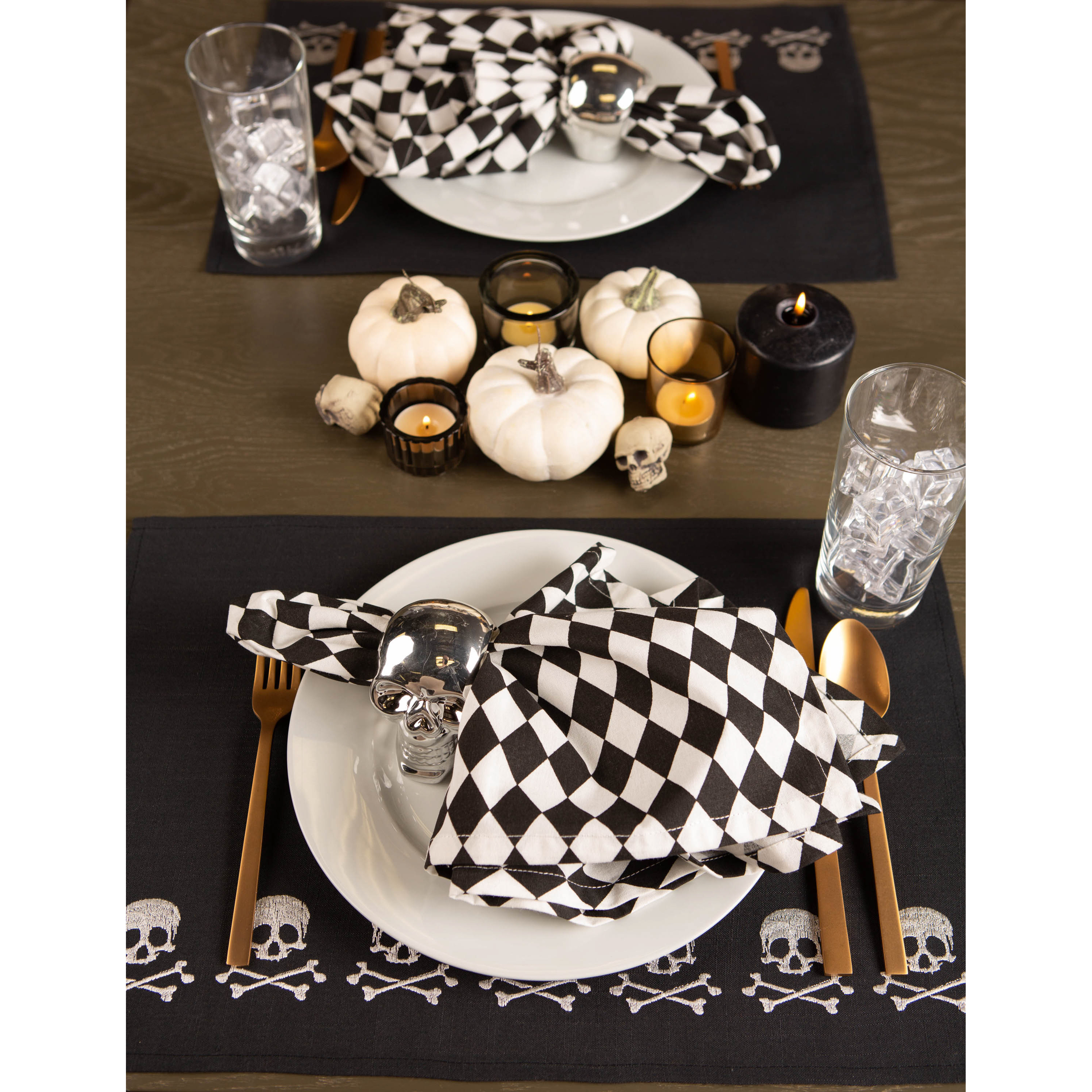 DII Skulls Embroidered Placemat (Set of 4)