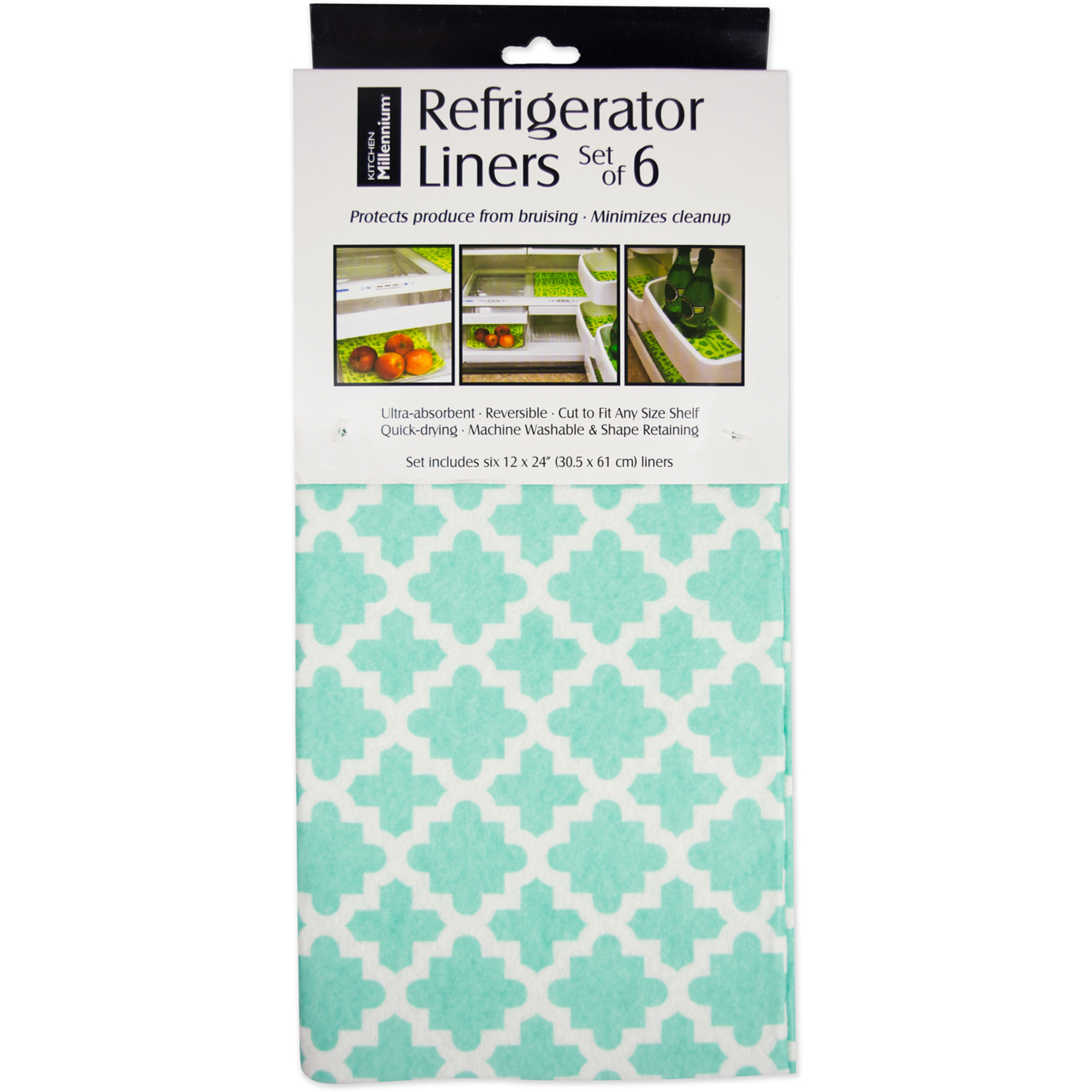 DII Aqua Lattice Fridge Liner (Set of 6)