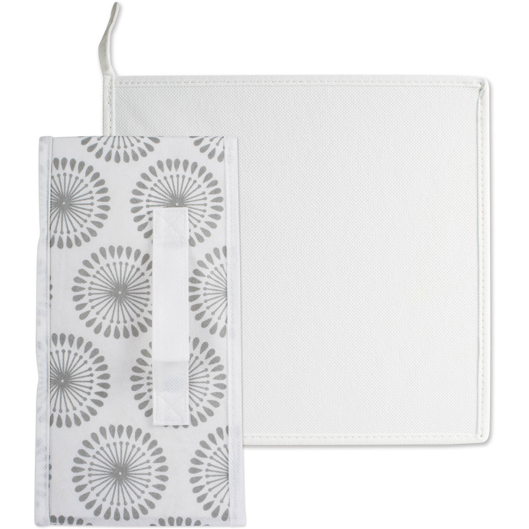 DII Nonwoven Polyester Bin Starburst Gray Square Medium  (Set of 2)