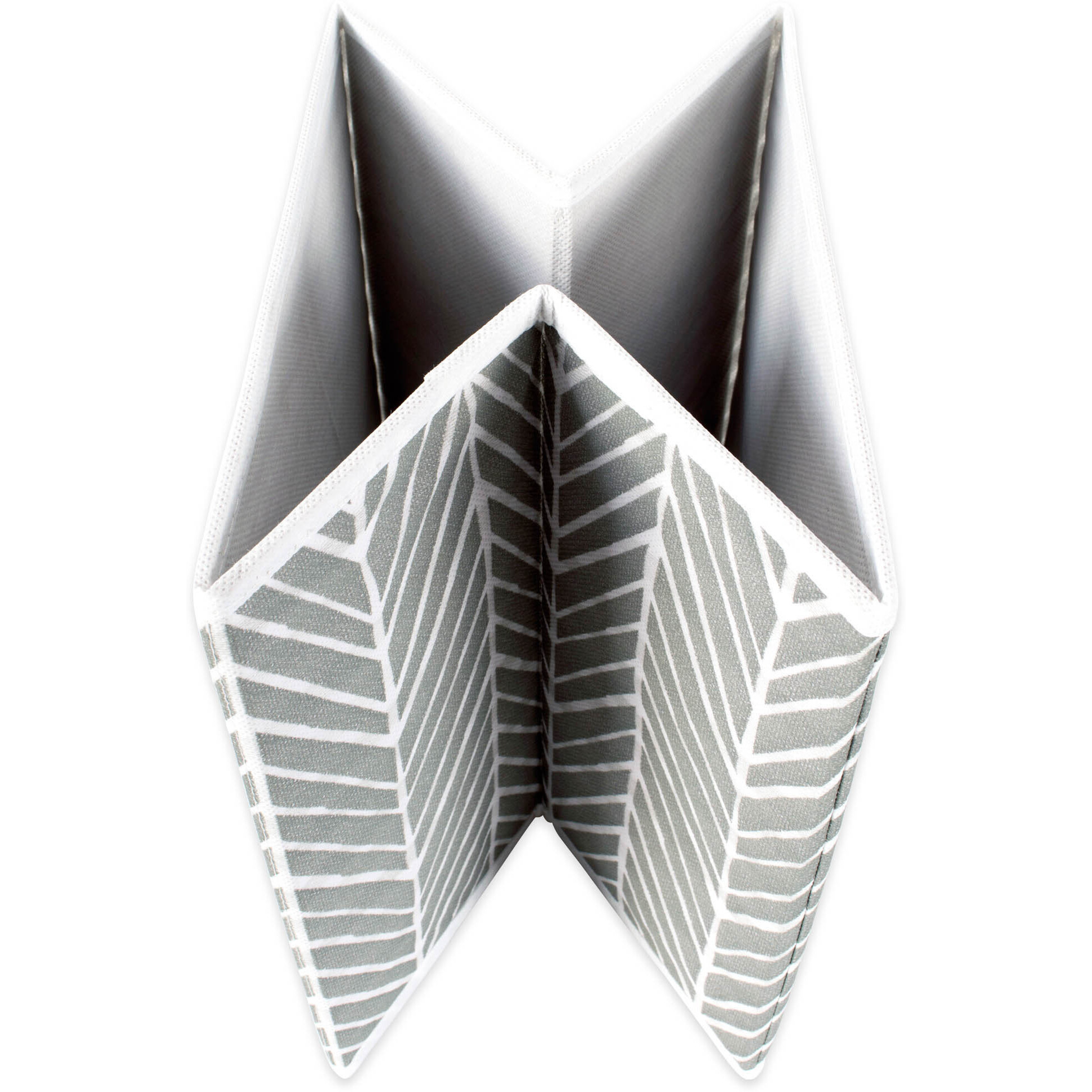 DII Nonwoven Polyester Cube Herringbone Gray Square  (Set of 2)