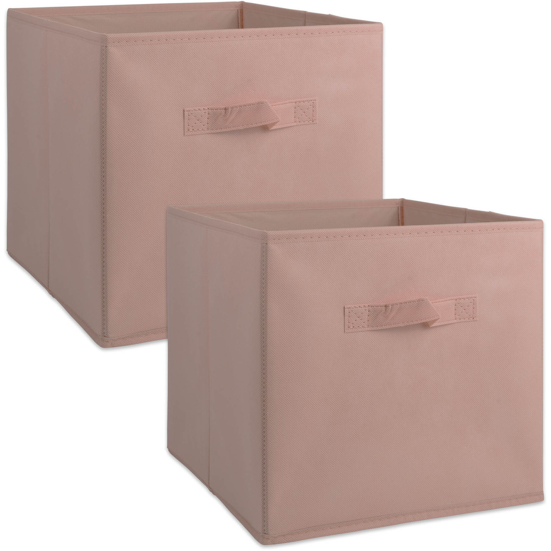 DII Nonwoven Polypropylene Cube Solid Millennial Pink Square  (Set of 2)