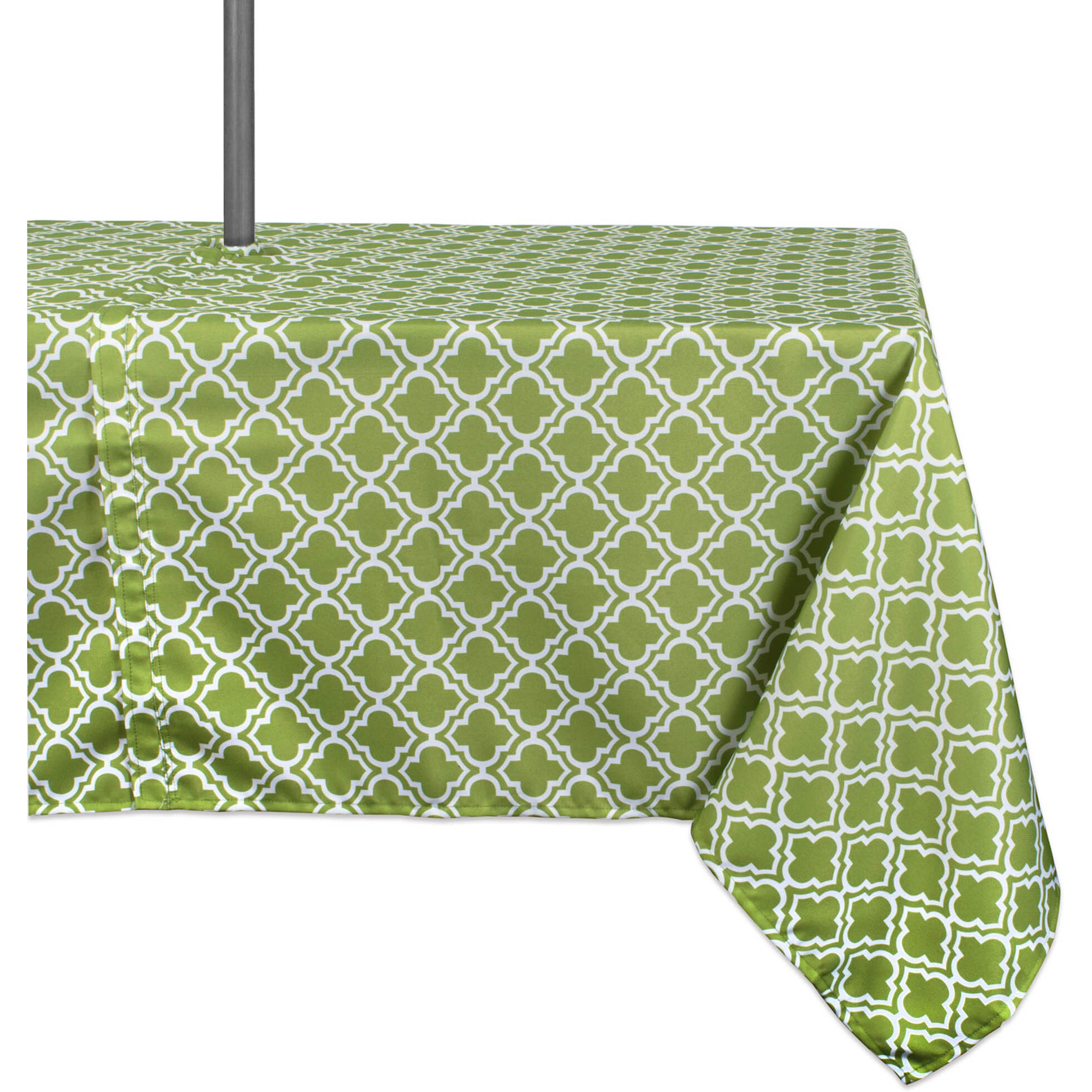 DII Green Lattice Outdoor Tablecloth With Zipper