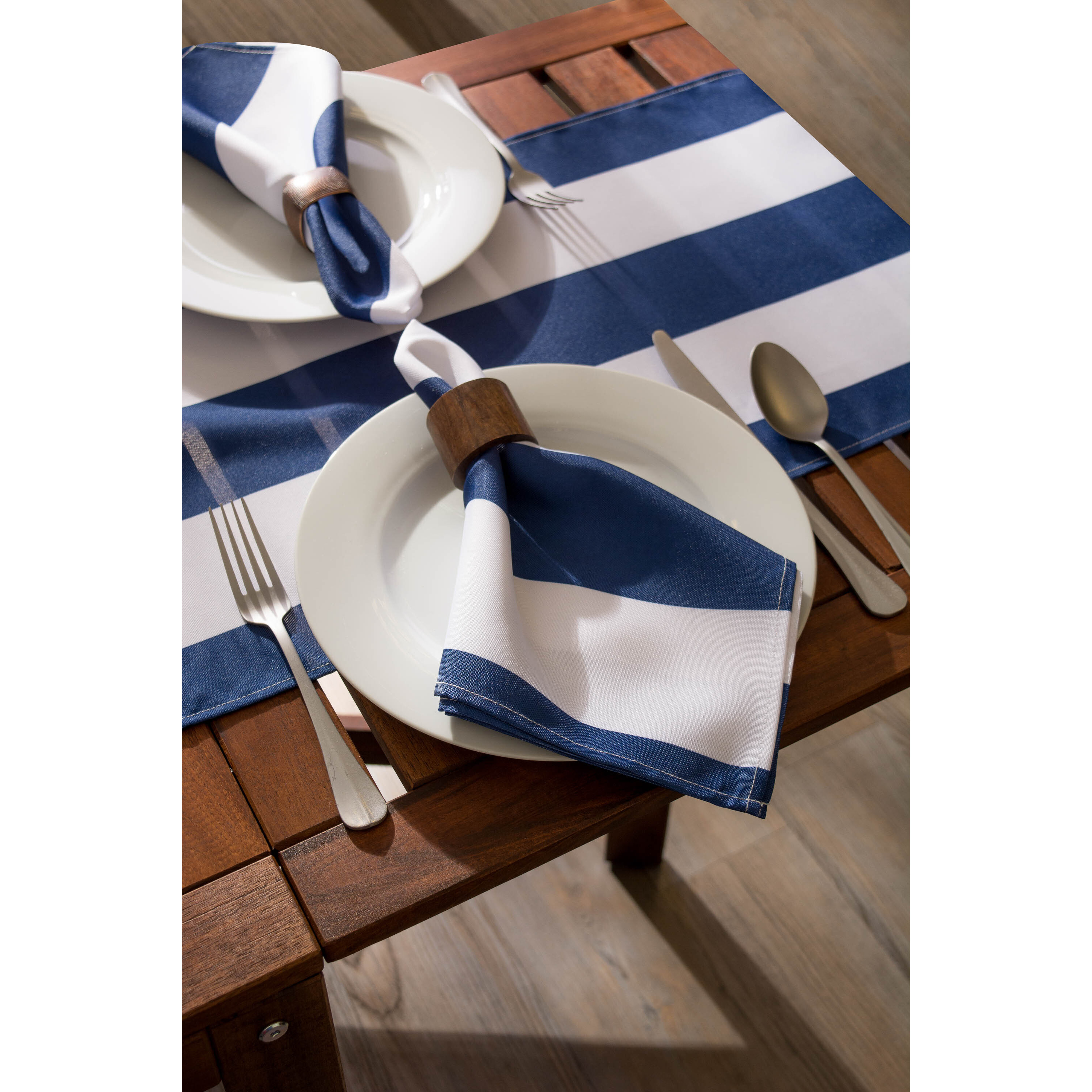 DII Nautical Blue Cabana Stripe Outdoor Table Runner