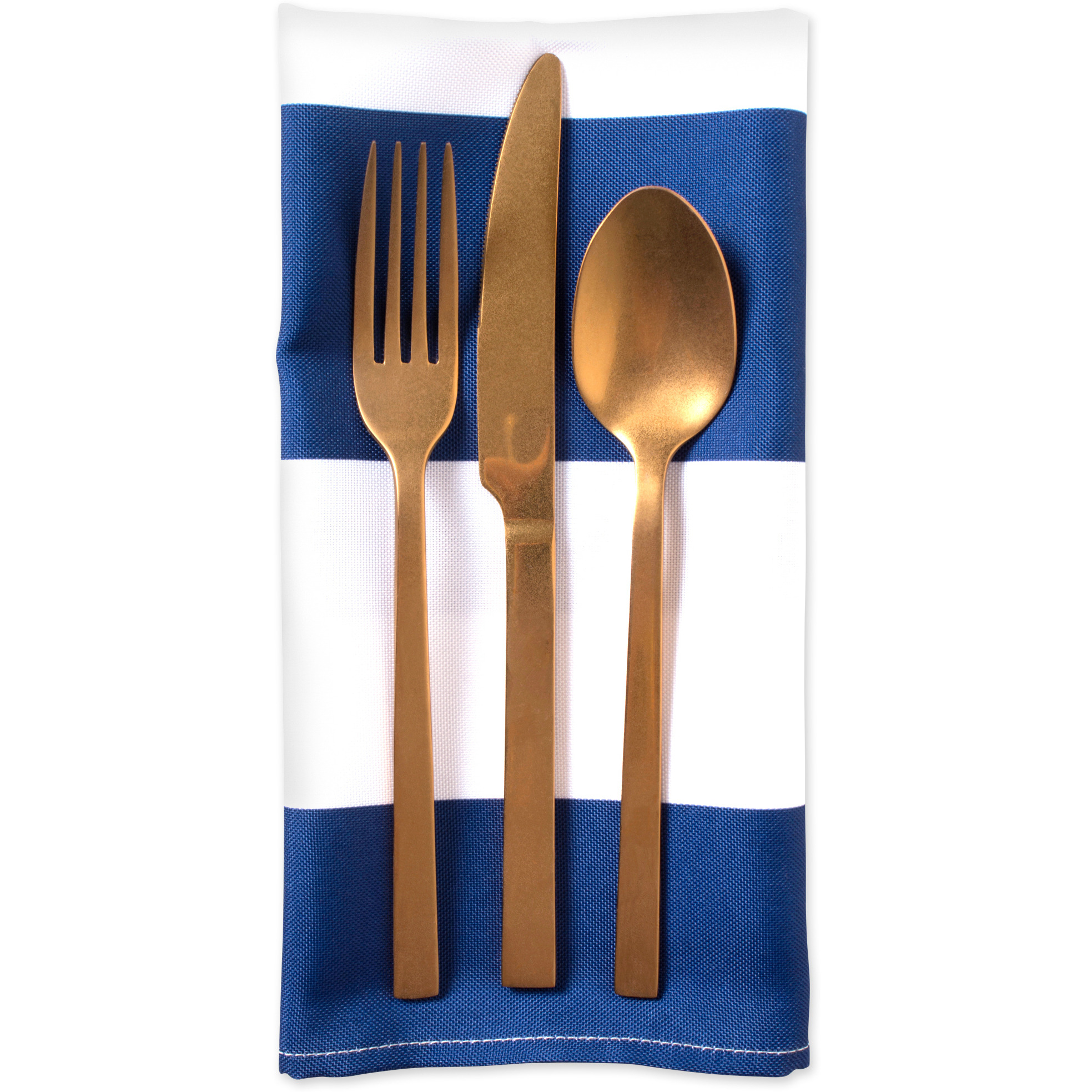 DII Nautical Blue Cabana Stripe Print Outdoor Napkin (Set of 6)