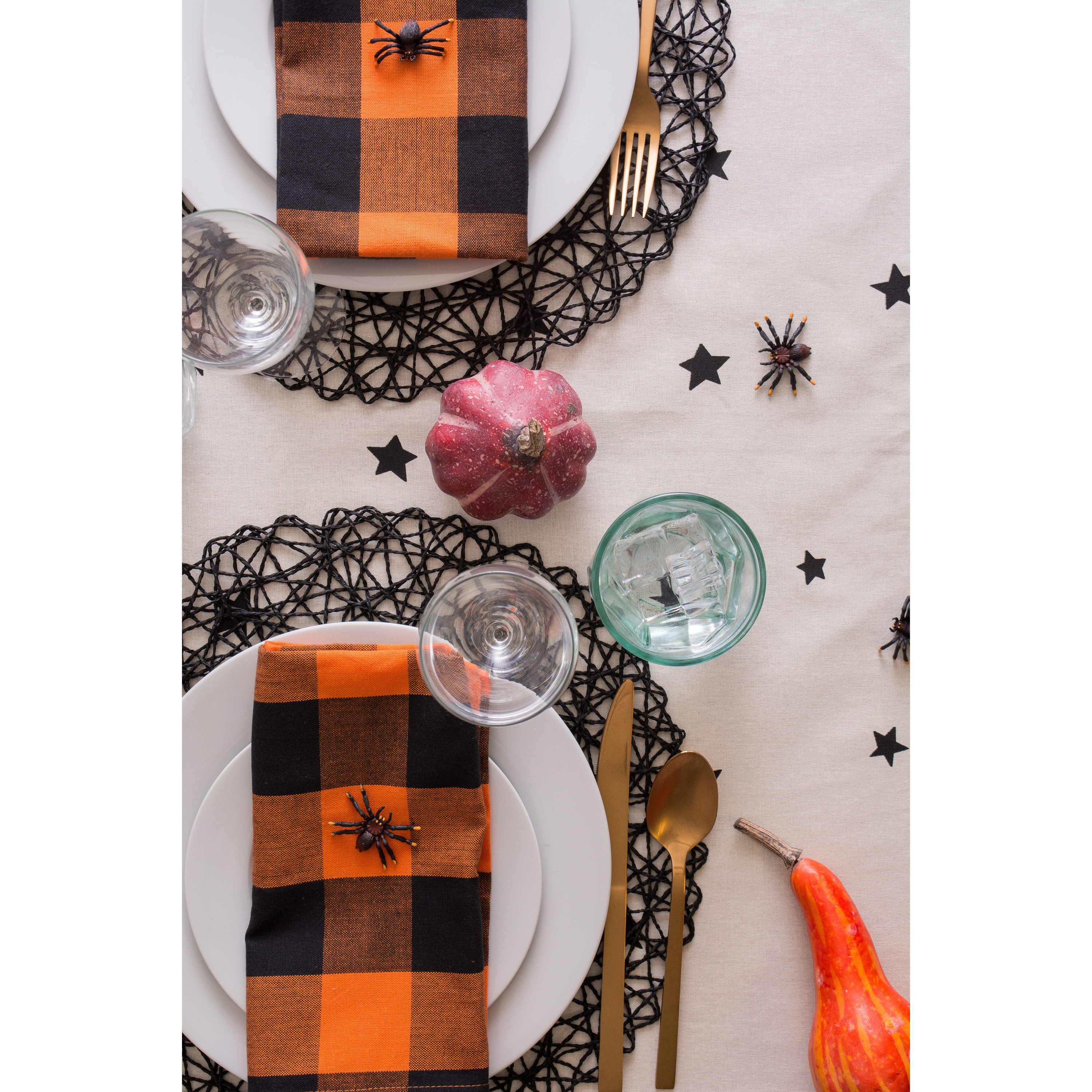 DII Black Woven Paper Round Placemat (Set of 6)