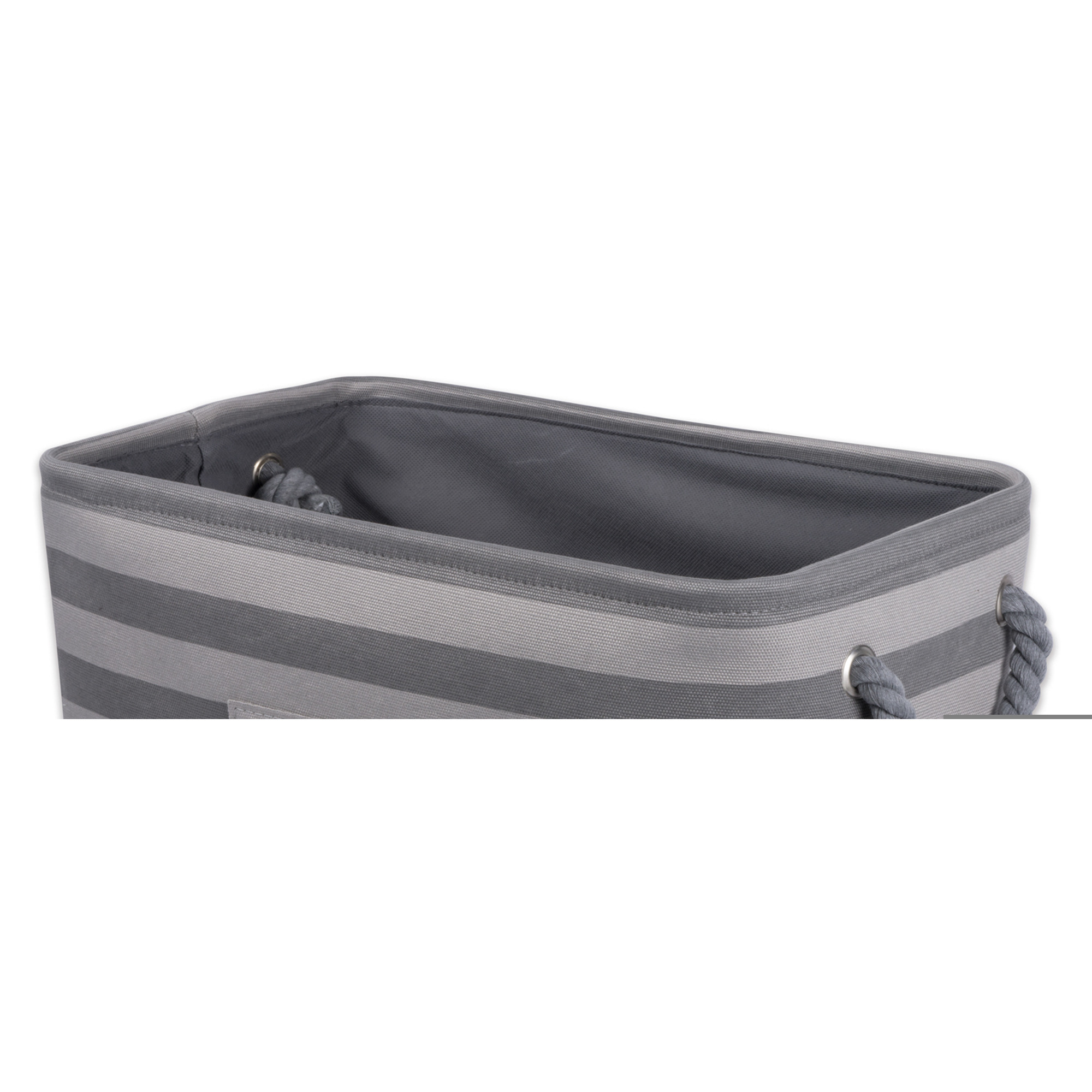 DII Polyester Pet Bin Stripe With Paw Patch Gray Rectangle Medium