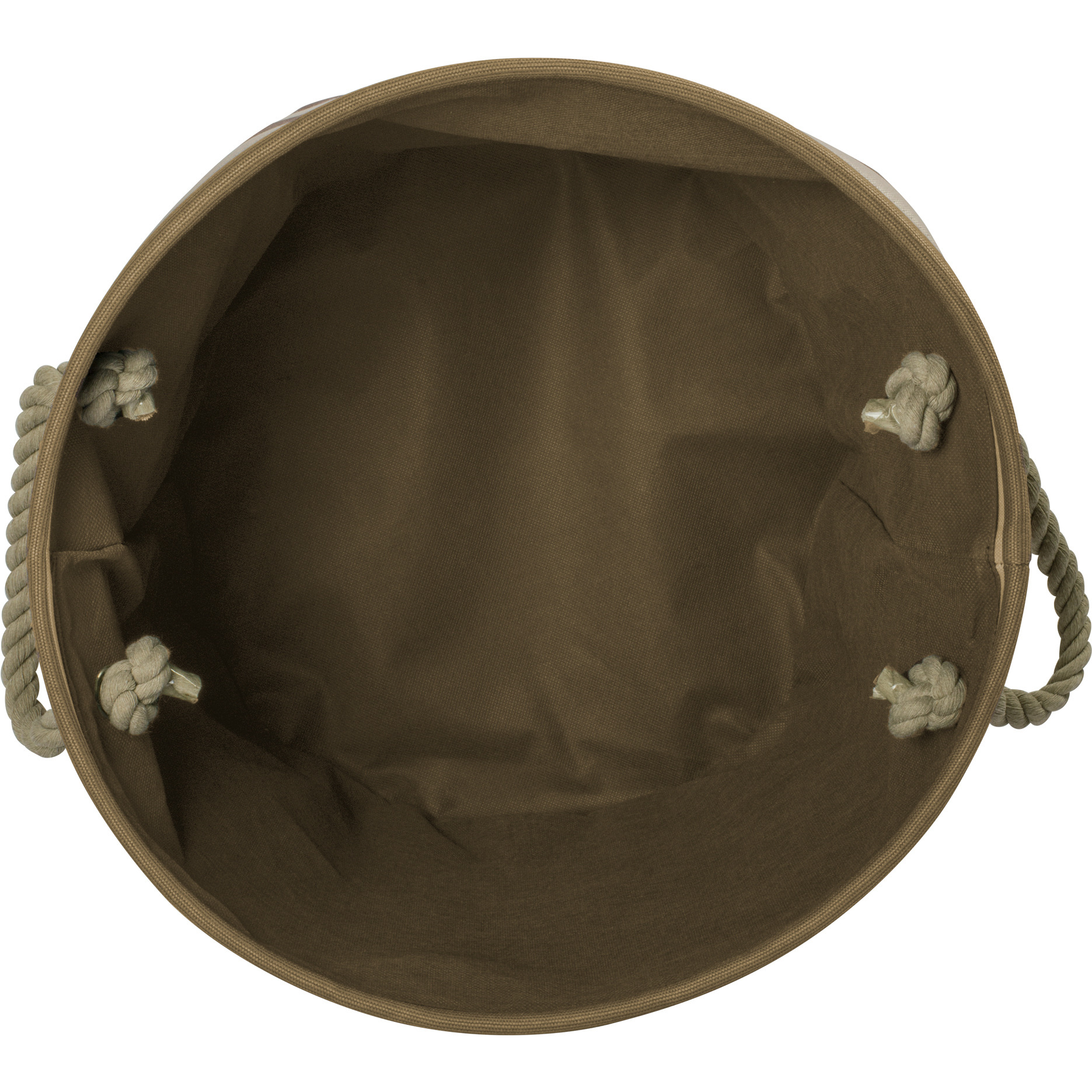 DII Polyester Pet Bin Stripe With Paw Patch Brown Round Medium