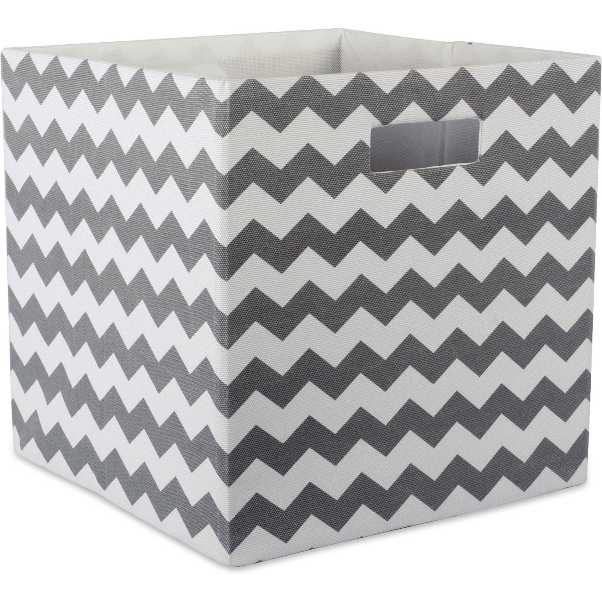 DII Polyester Cube Chevron Gray Square