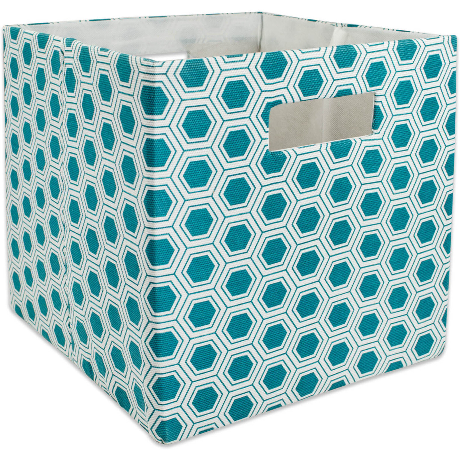 DII Polyester Cube Honeycomb Teal Square