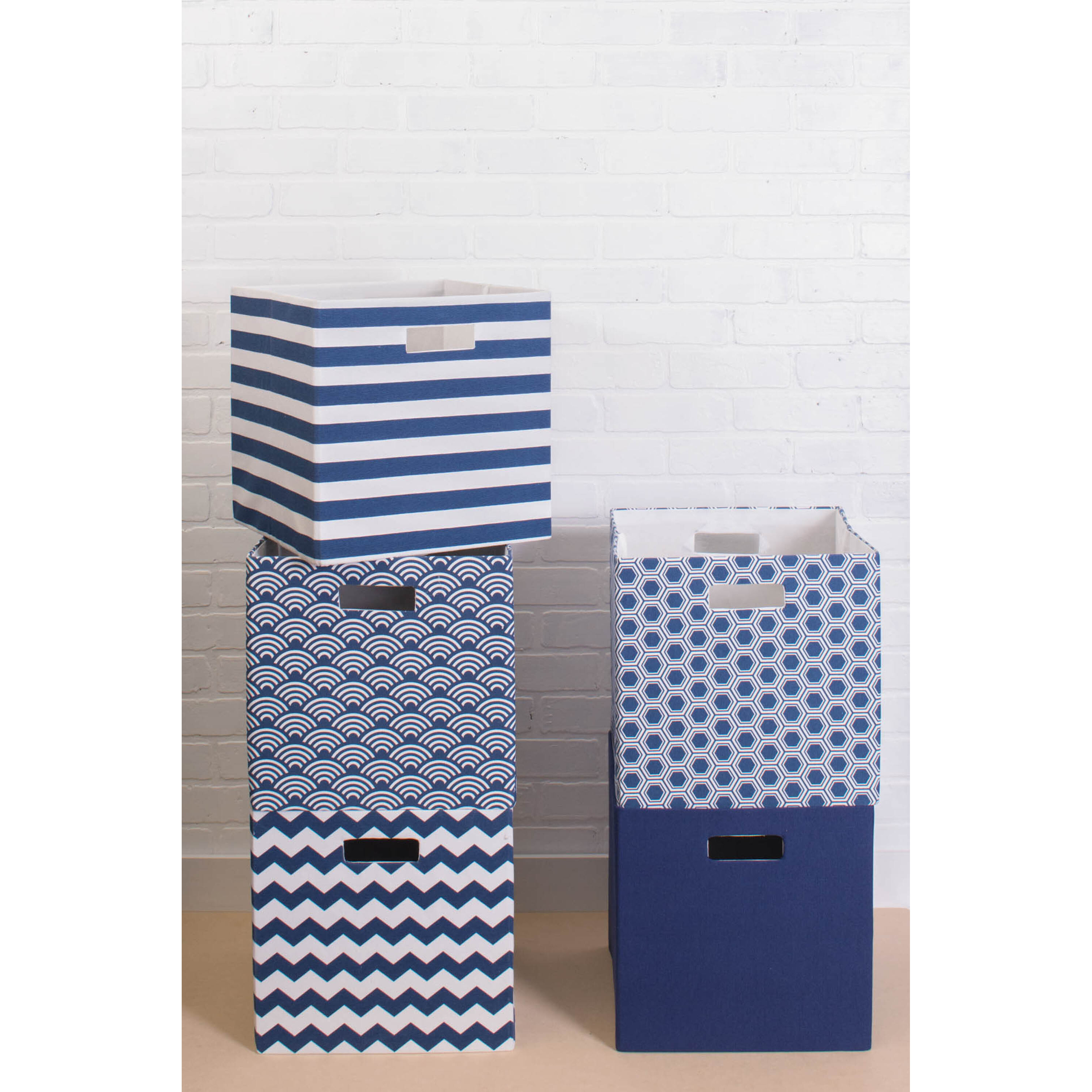 DII Polyester Cube Solid Nautical Blue Square