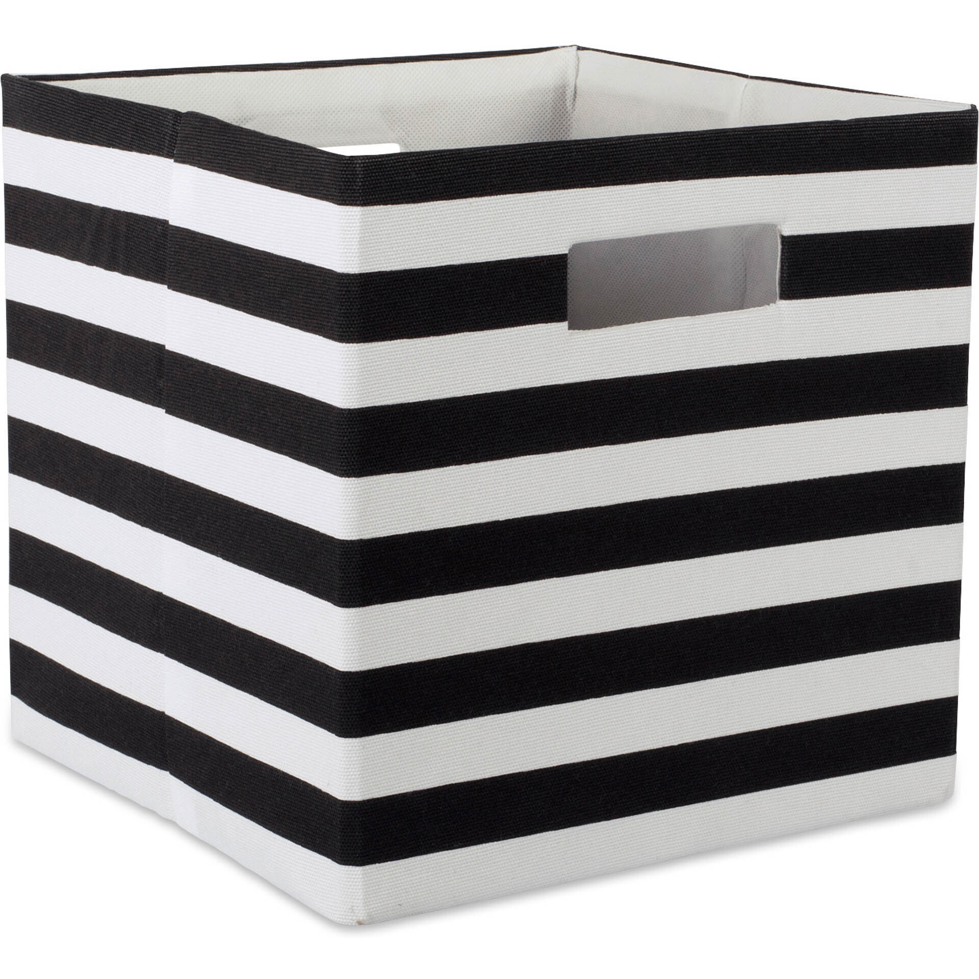 DII Polyester Cube Stripe Black Square