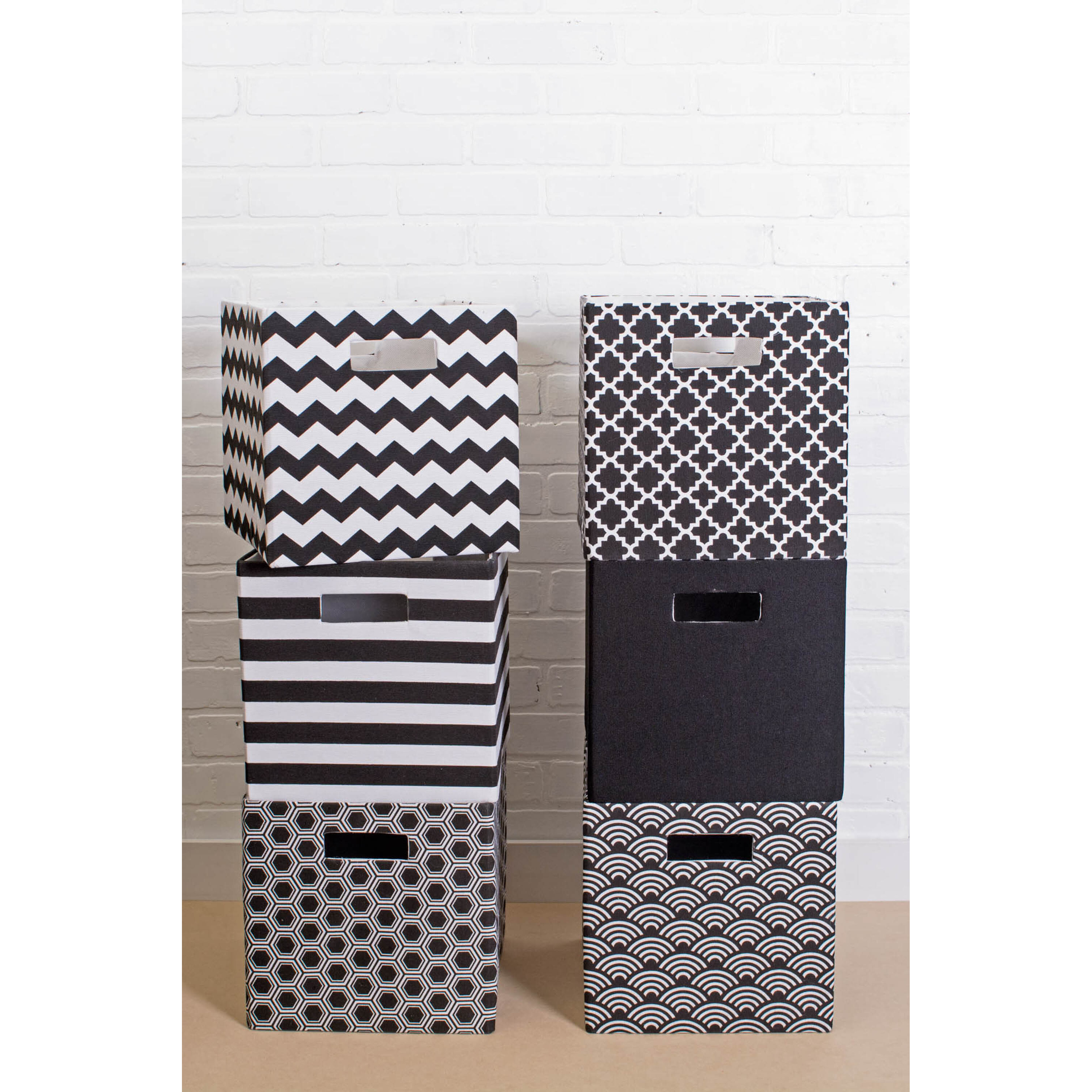 DII Polyester Cube Stripe Black Square