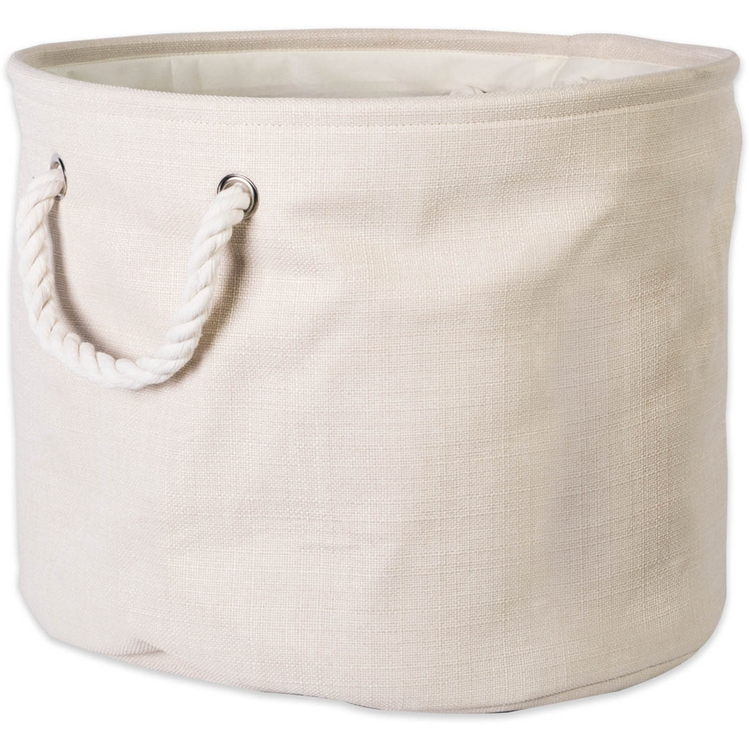 DII Polyester Bin Variegated Cream Round Large