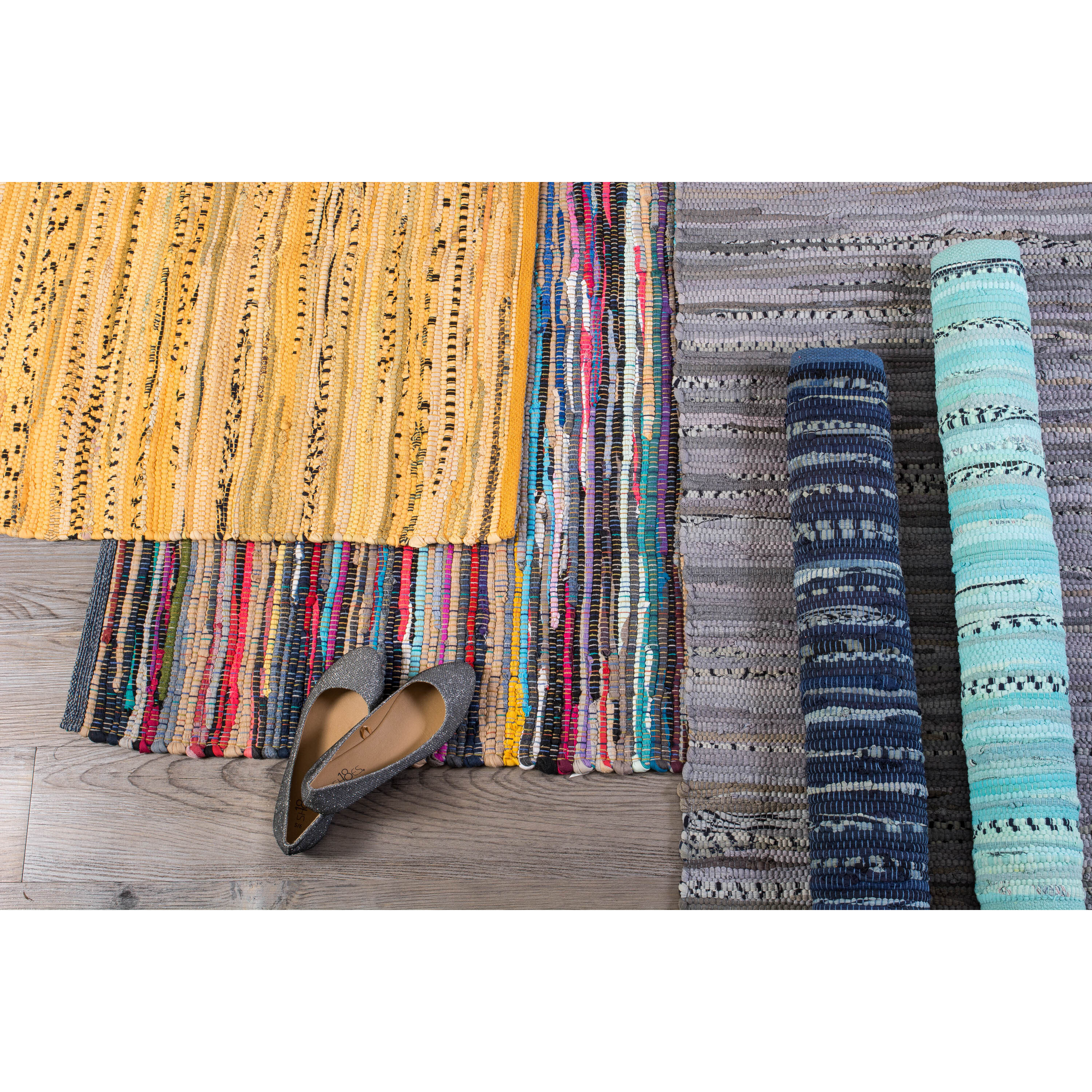 DII Rag Rug Multi Aqua