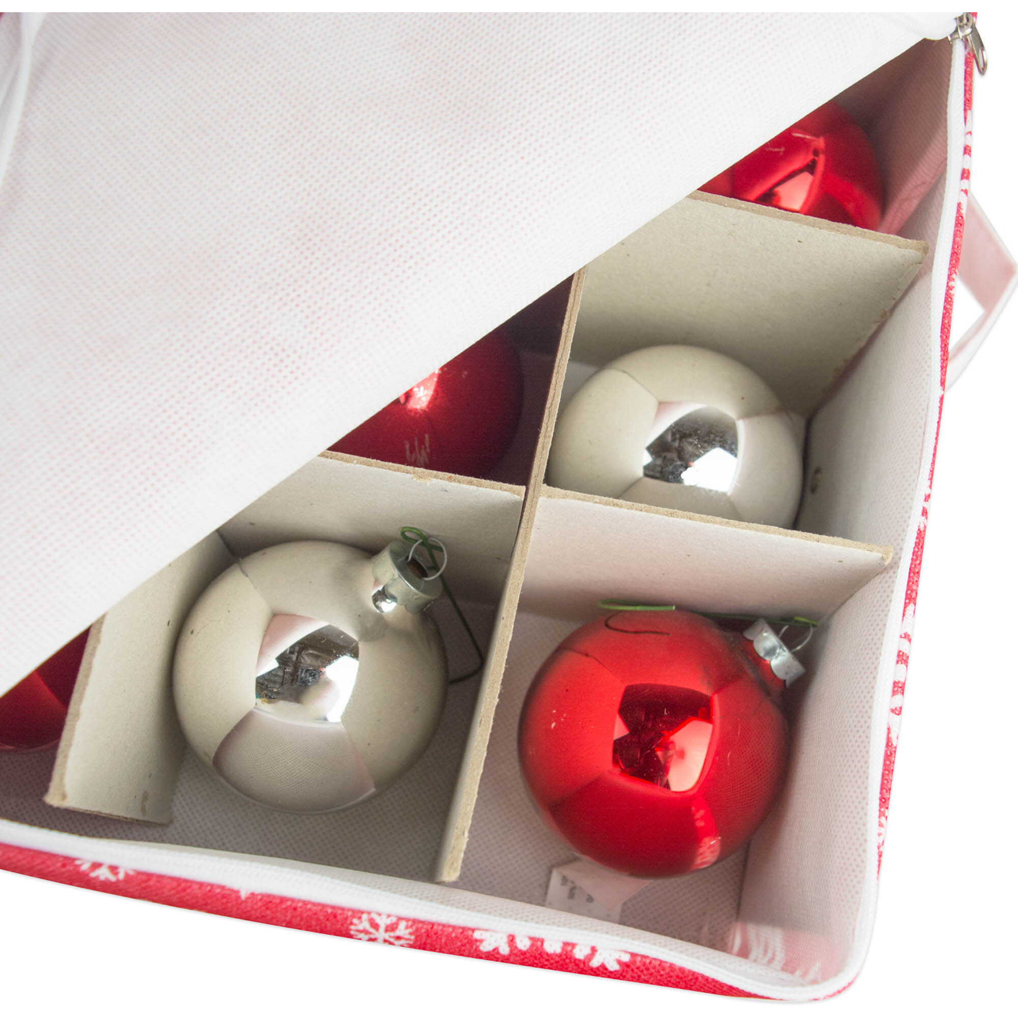 DII Snowflake Print Ornament Storage Large