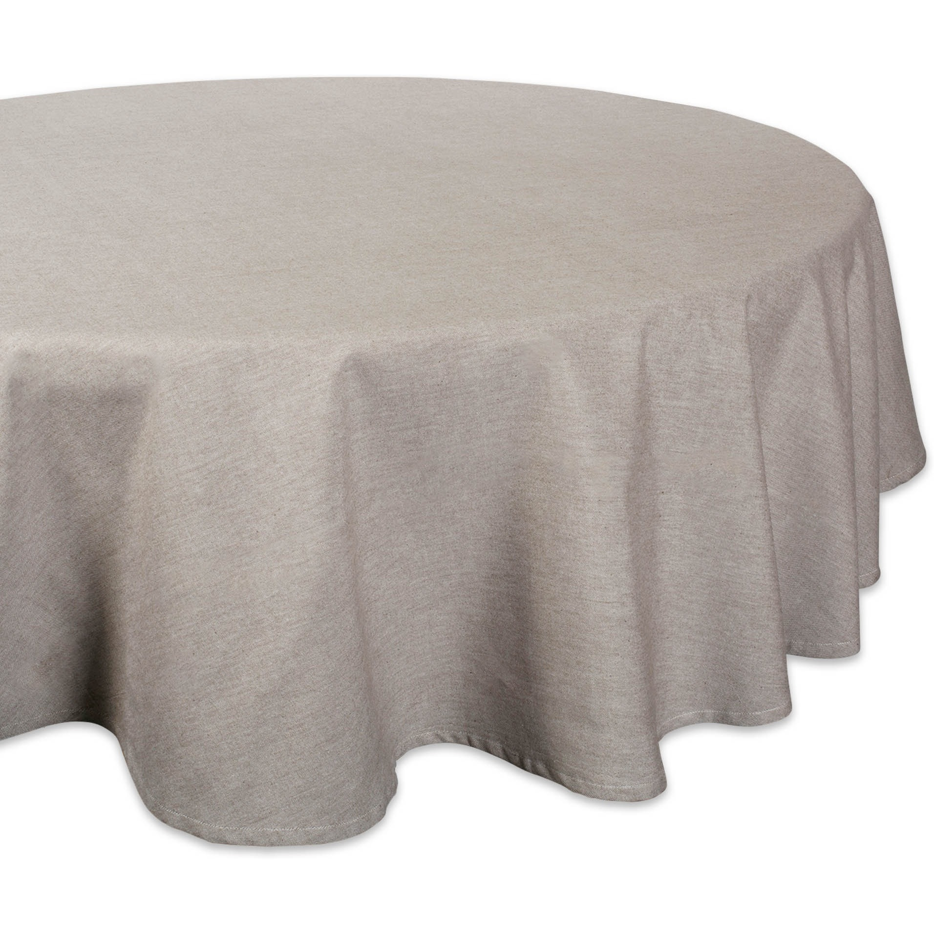 DII Natural Solid Chambray Tablecloth 70 Round