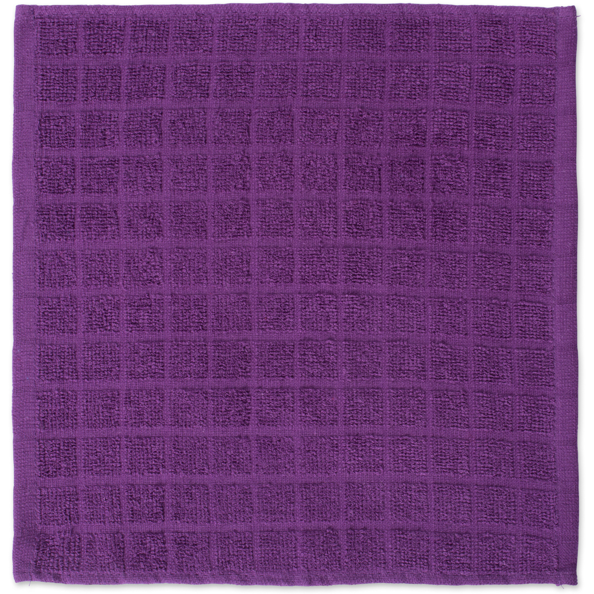 DII Solid Eggplant Windowpane Terry Dishcloth (Set of 6)