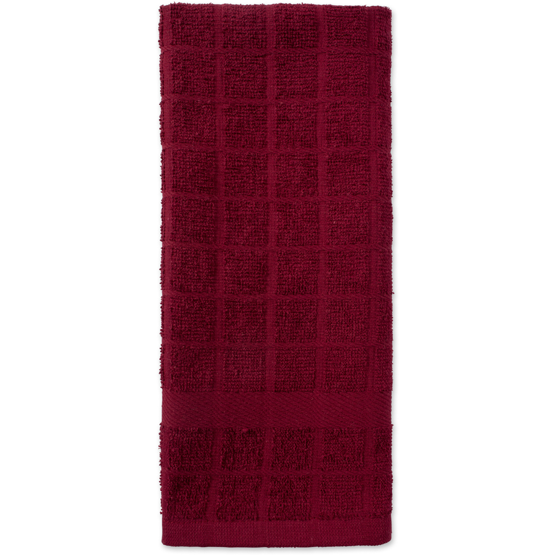 DII Solid Wine Windowpane Terry Dishtowel (Set of 4)
