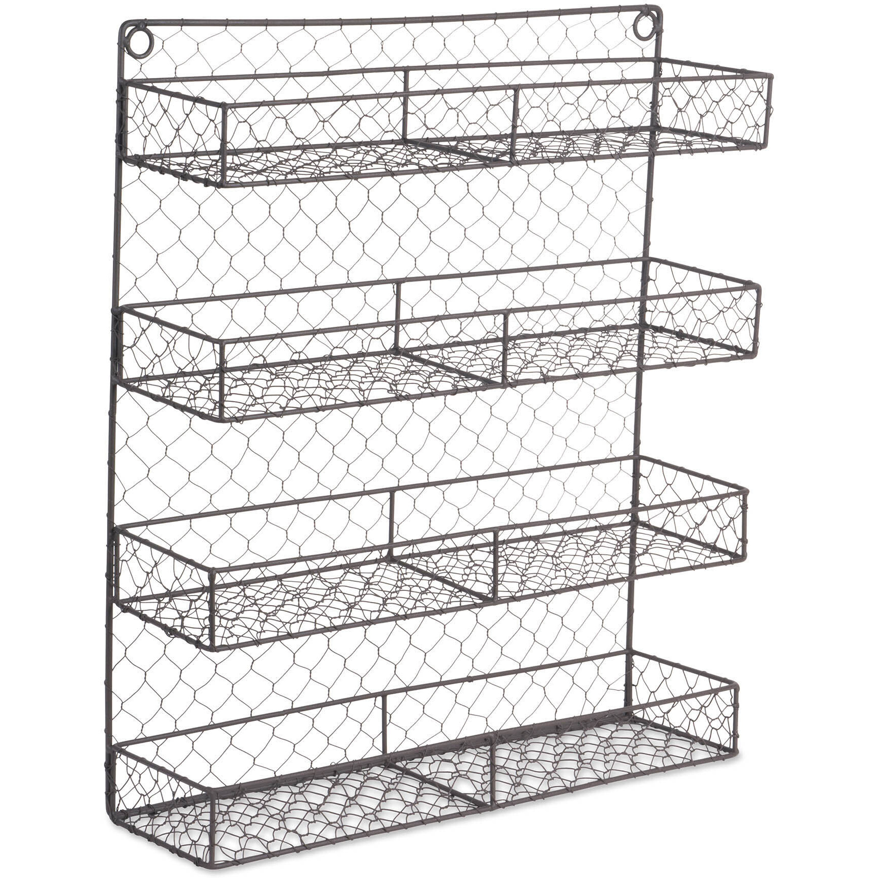 DII Double Wide 4 Row Chicken Wire Spice Rack