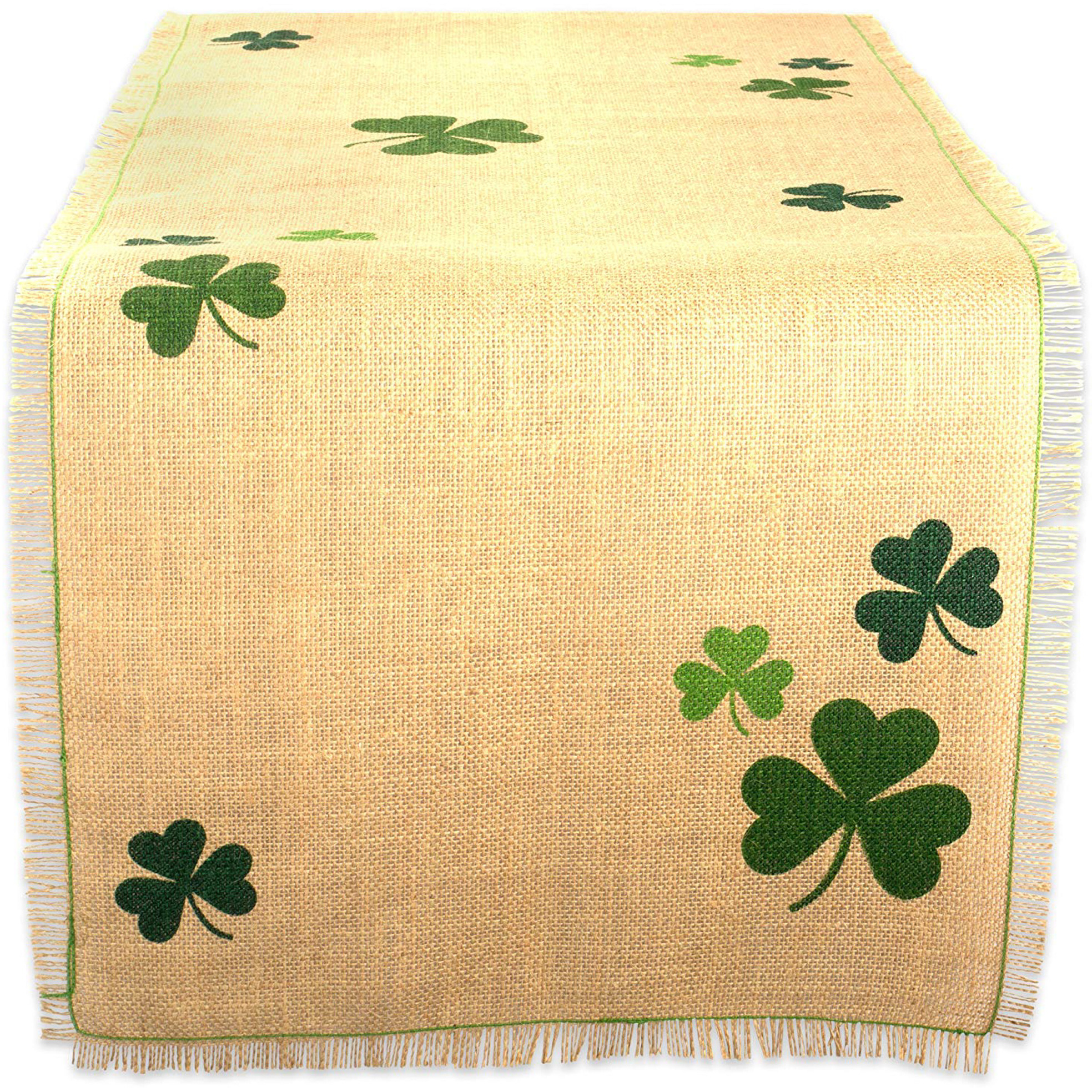 DII Shamrock Printed Jute Table Runner