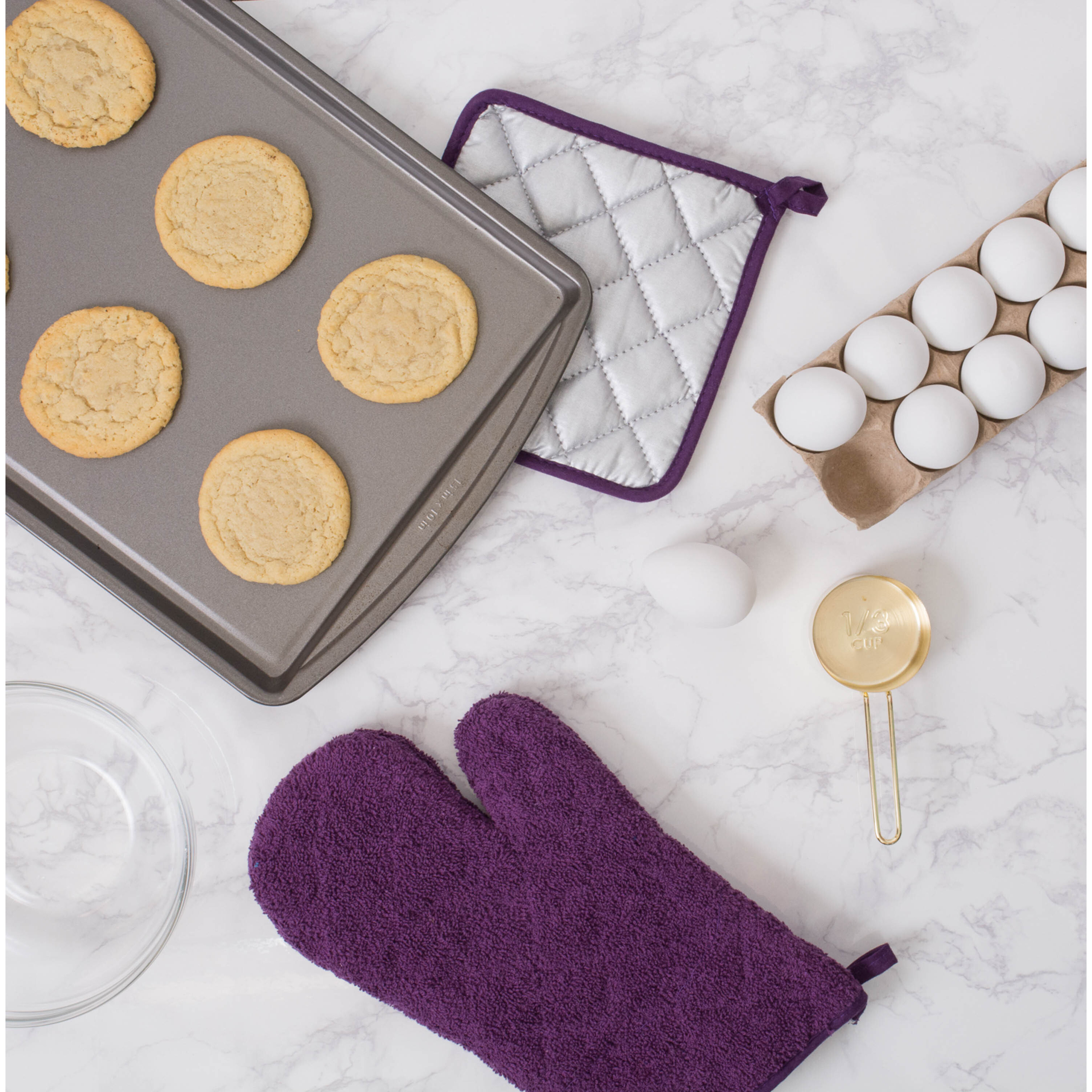 DII Eggplant Terry Oven Mitt (Set of 2)
