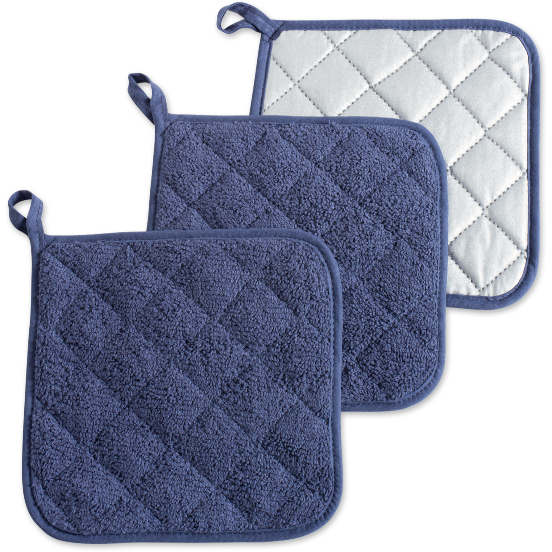 DII French Blue Terry Potholder (Set of 3)